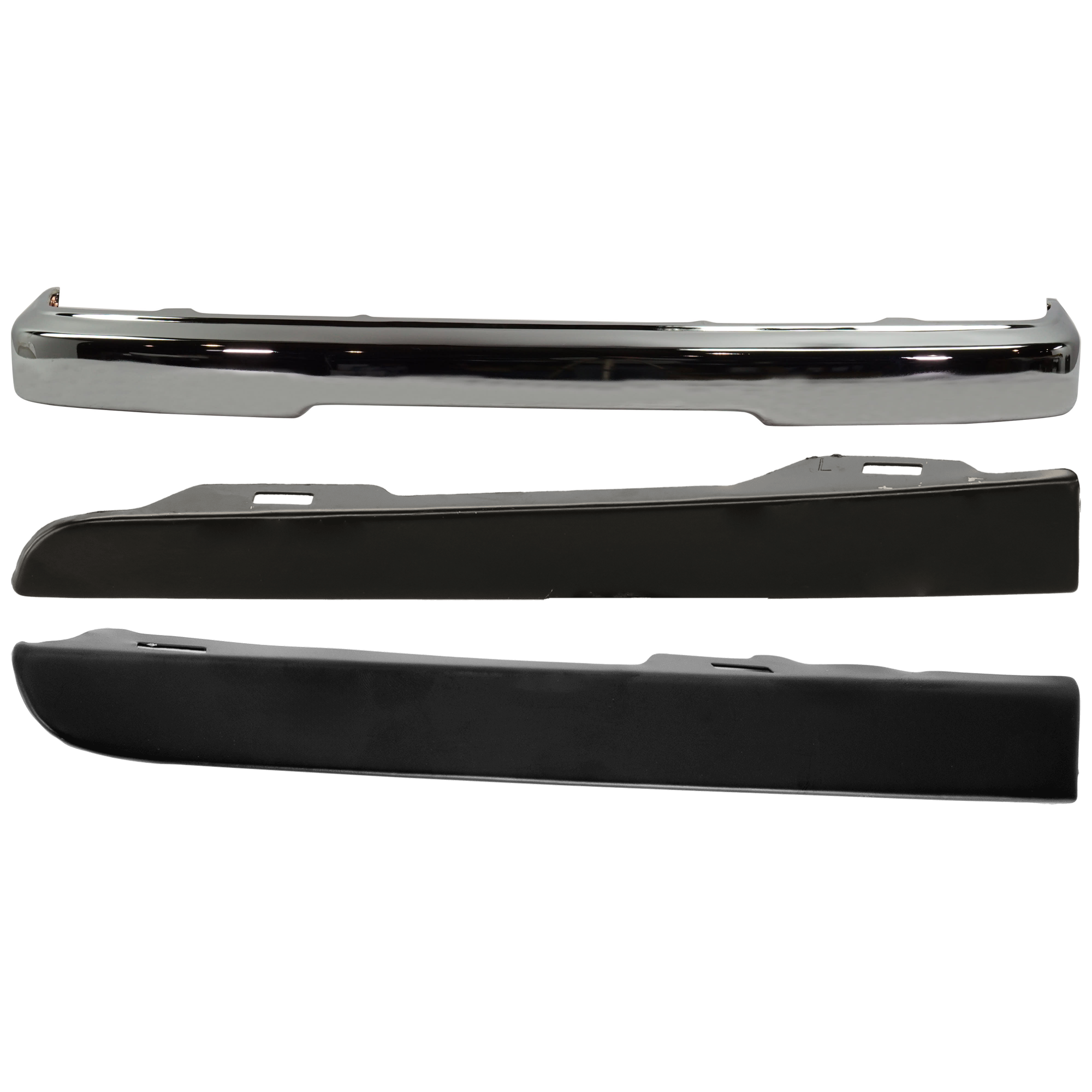 AM TACOMA 95-97 FRONT BUMPER 3 pc kit Chrome with Headlight Filler SKU KIT 071124-28 Partslink TO1002156 TO1088106 TO1089106 OEM 5210104080-5251335020-52512350