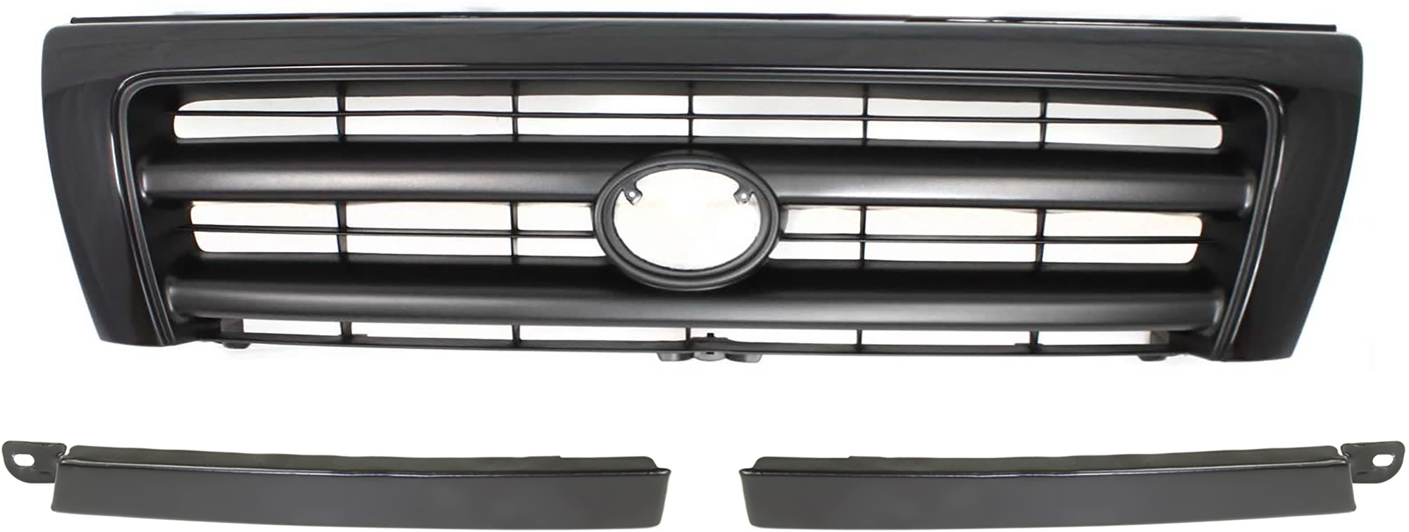 AM TACOMA 98-00 GRILLE 3 pc Kit Painted Black Shell and Insert with Bumper Filler SKU KIT 071124-29 Partslink TO1200211 TO1089104 TO1088104 OEM 5310004110C0-5251235060-525133