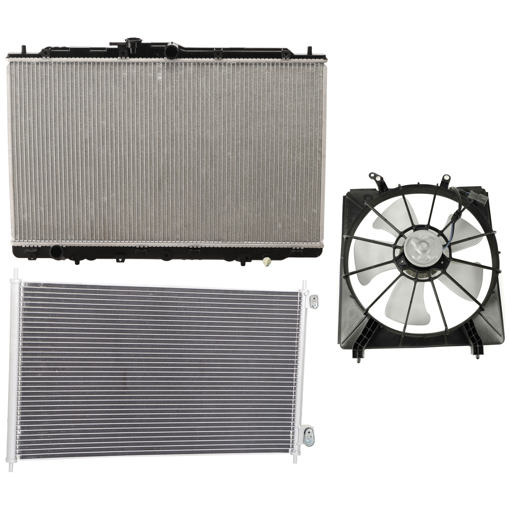 AM CL 01-03 TL 02-03 A C CONDENSER RADIATOR COOLING FAN KIT 3 pc kit 3.2L Eng. 6 Cyl. SKU KIT 071124-71 Partslink HO3030102 HO3115111 AC3010116 OEM 80100S87A00-19020P8CA01 PFM 19