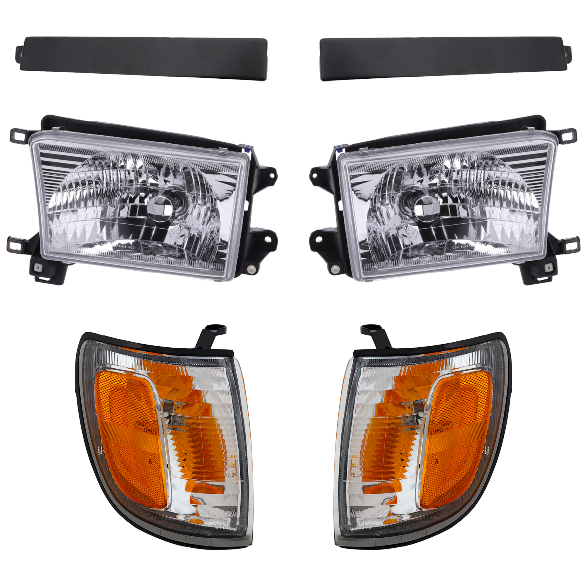 AM 4RUNNER 99-02 HEAD LAMP RH AND LH 6 pc kit w Corner Light and Grille Assembly Assembly Halogen SKU KIT 071124-85 Partslink TO2502128 TO2503128 TO2521157 TO2520157 TO1088103 TO1089103 OEM 8111035320-8115035300-81610353