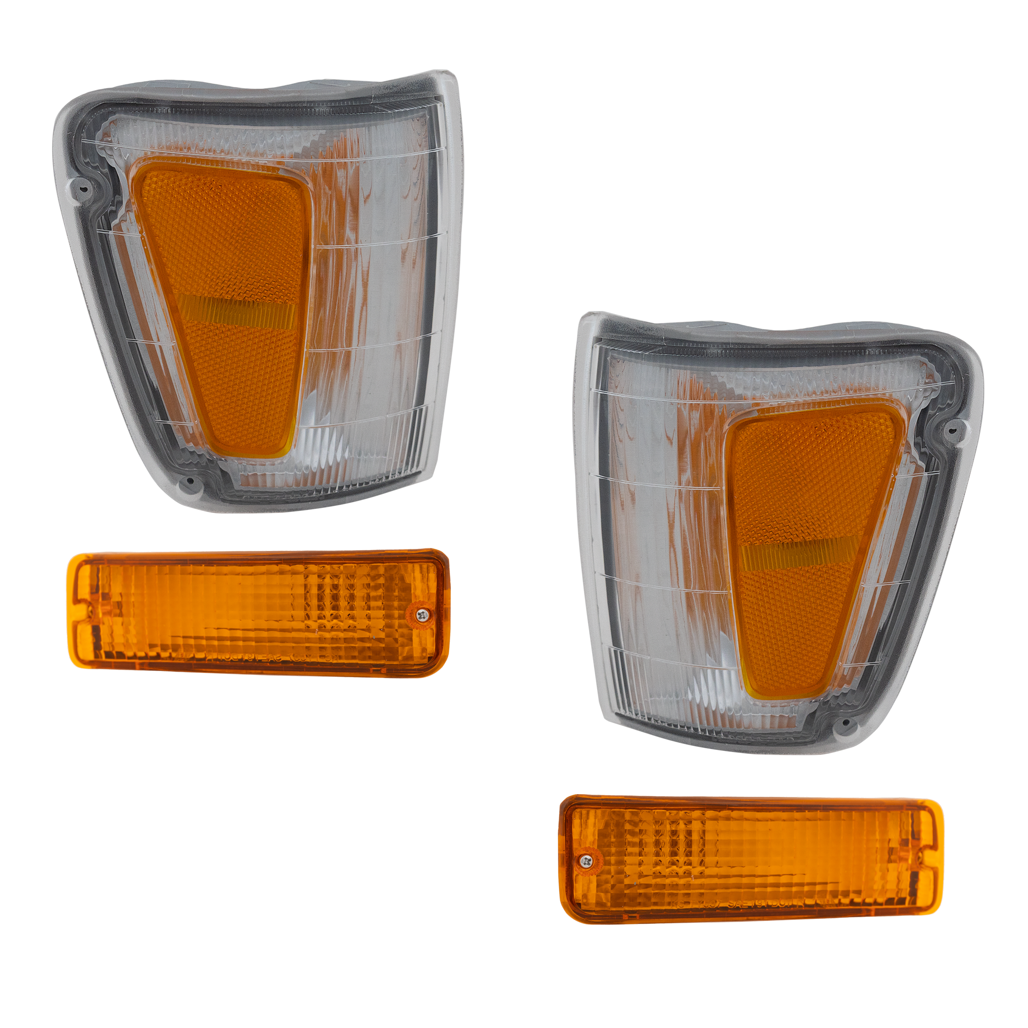 AM T100-93-98 CORNER LAMP RH AND LH 4 pc kit w Turn Signal Light Assembly SKU KIT 071124-87 Partslink TO2520140 TO2521140 TO2531118 TO2530118 OEM 8161034010-8162034010-81510340