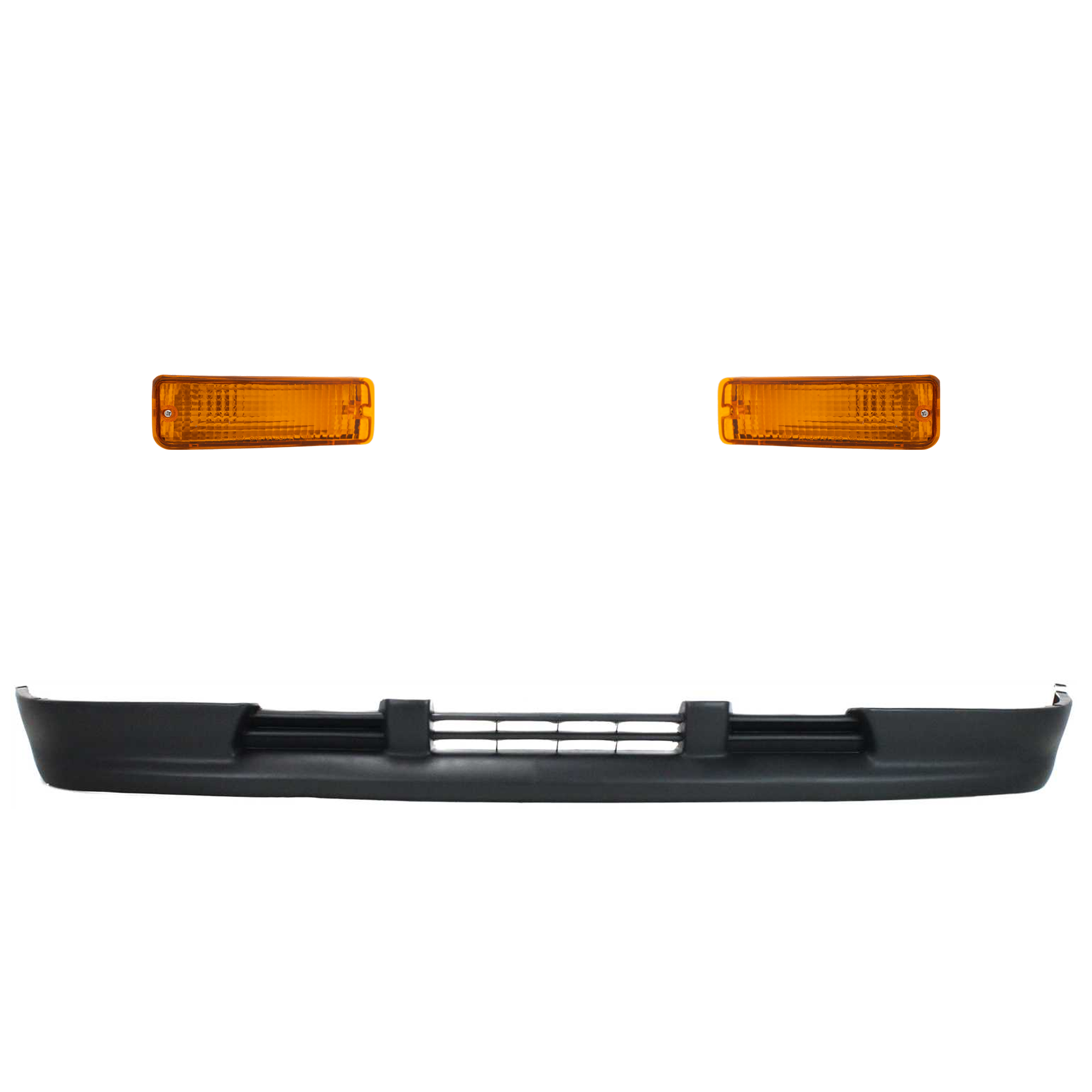 AM T100-93-98 FRONT LOWER VALANCE 3 pc kit w Turn Signal Light Panel Textured SKU KIT 071124-88 Partslink TO1095167 TO2531118 TO2530118 OEM 5391134010-8151034010-81520340