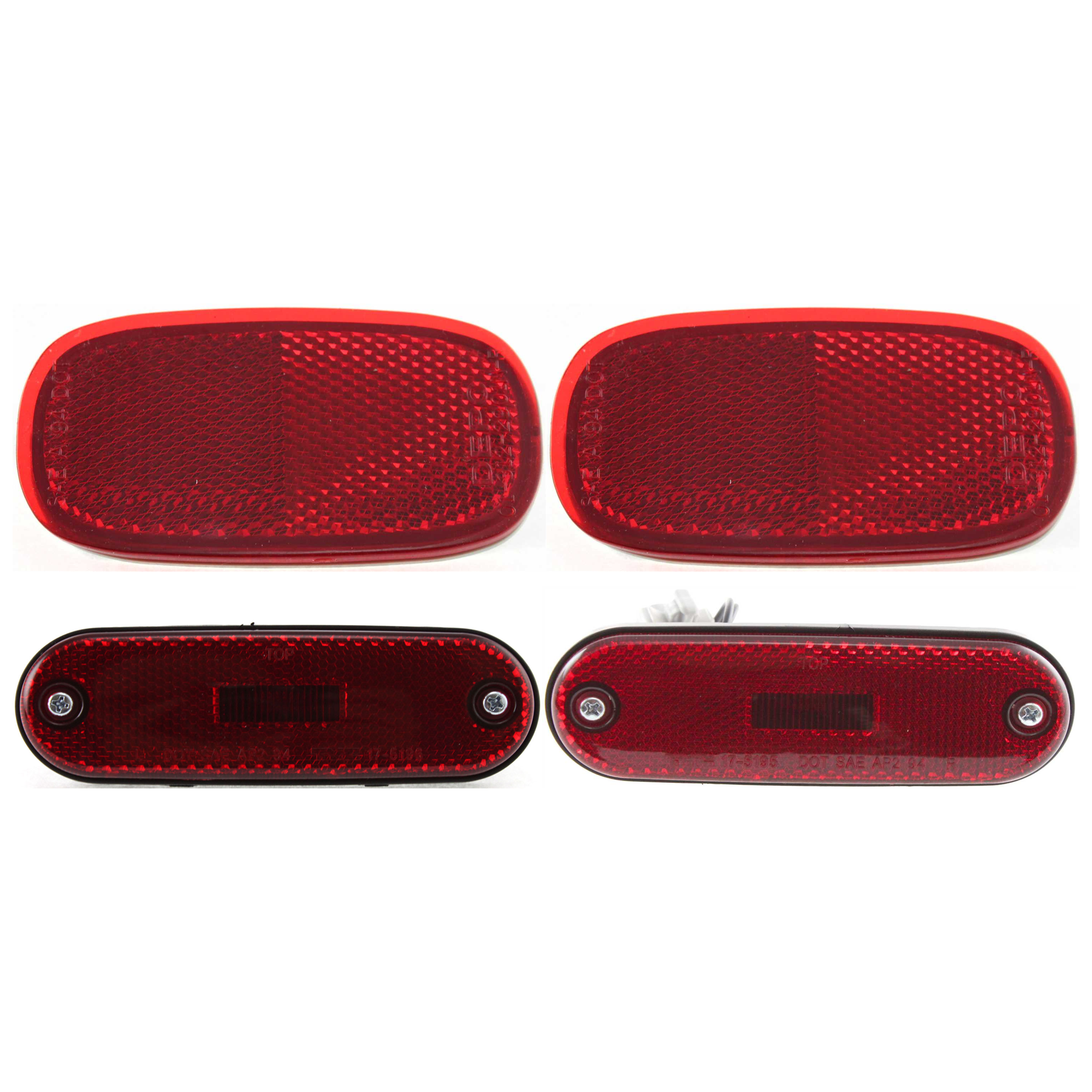 AM RAV4-96-05 MATRIX 11-14 REAR BUMPER REFLECTOR RH AND LH 4 pc kit w Side Marker SKU KIT 071124-89 Partslink TO2866101 TO2861109 TO2860109 OEM 8191042010-8175042010-81760420