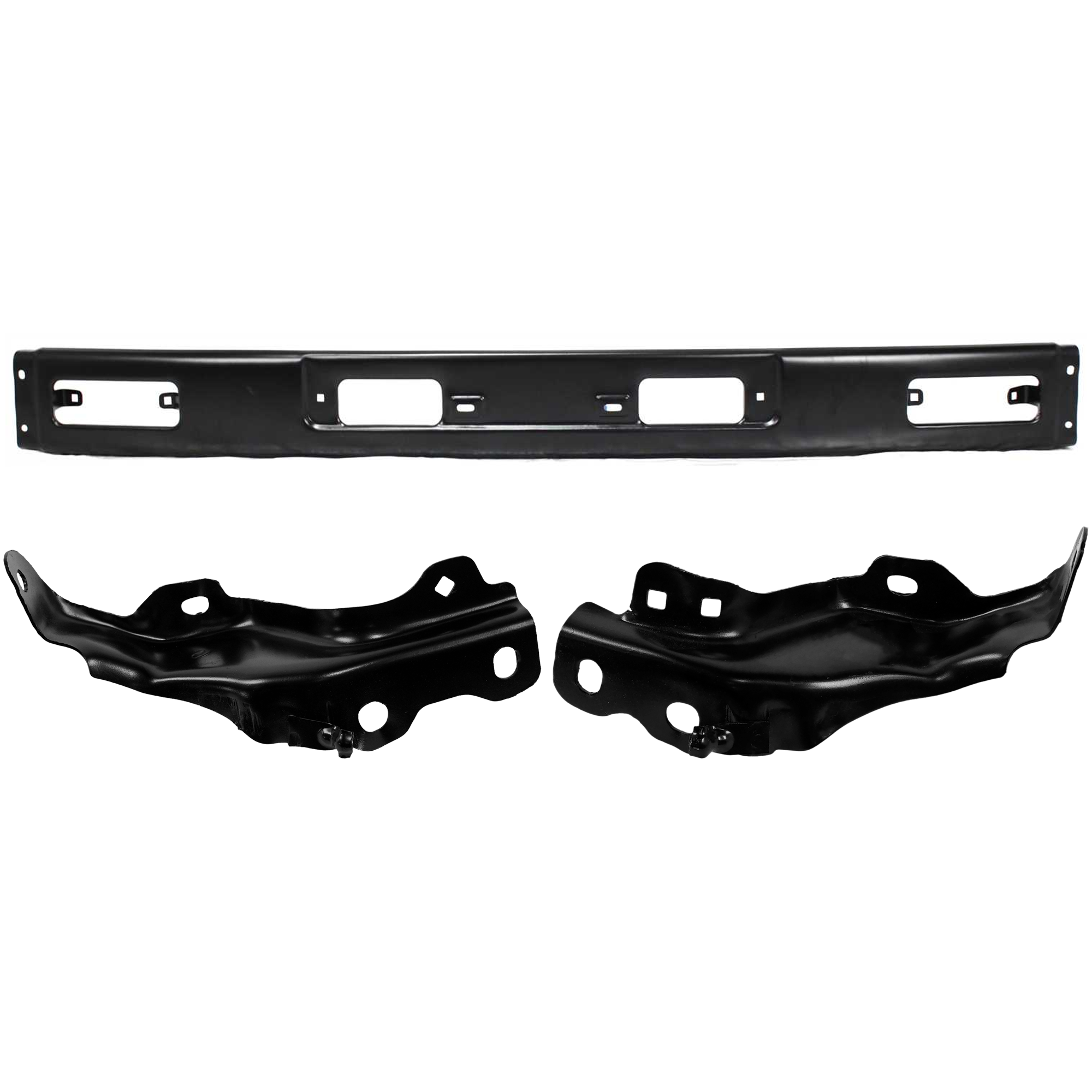 AM 4RUNNER TOYOTA PICKUP 84-86 FRONT BUMPER 3 pc kit w Bumper Bracket Black 4WD SKU KIT 071124-92 Partslink TO1002117 TO1066104 TO1067104 OEM 5211189140-5201289108-52011891