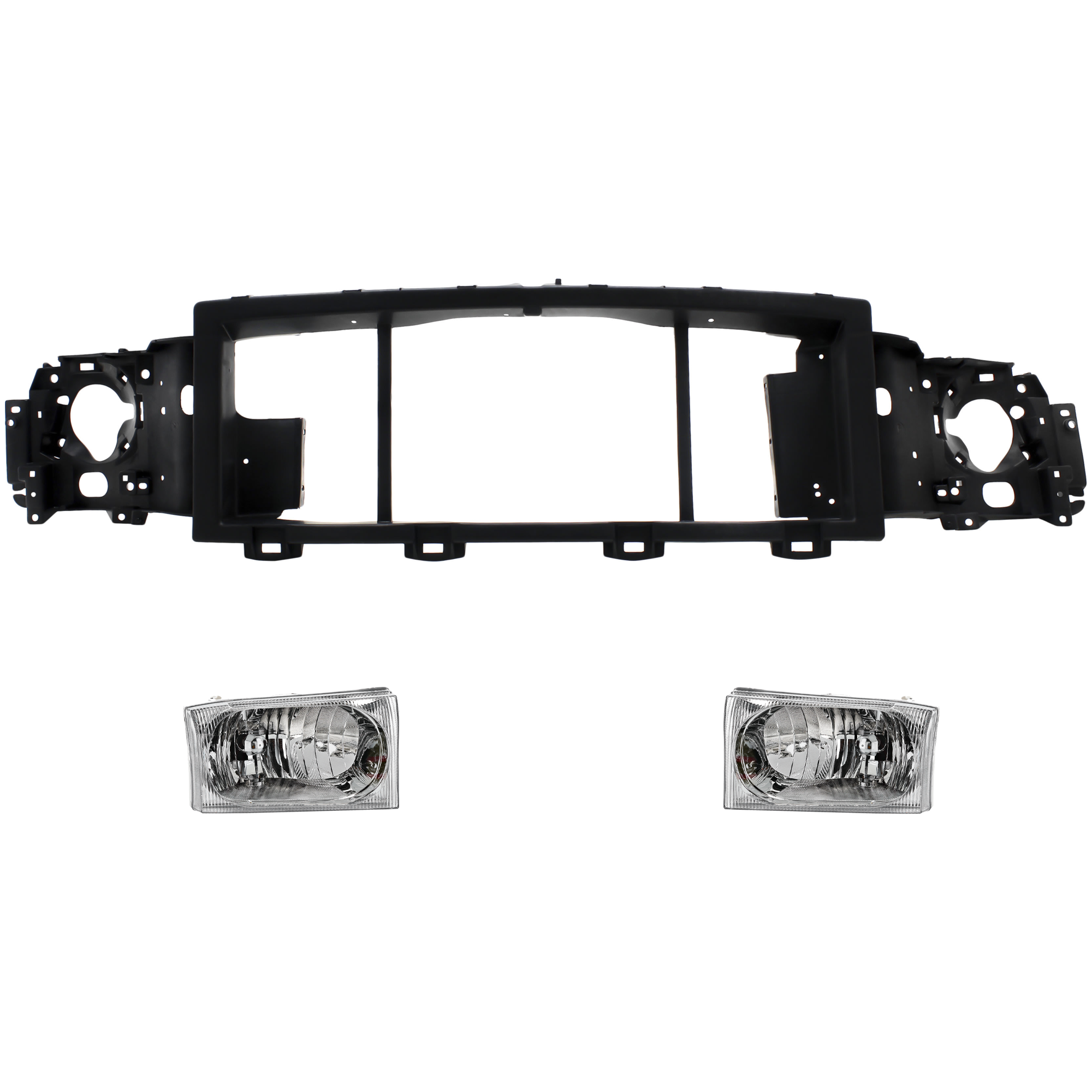 AM F SERIES SUPER DUTY 99-04 HEADER PANEL 3 pc Kit w Headlight Grille Opening Panel SKU KIT 071124-96 Partslink FO1221115 FO2503183 FO2502183 OEM F81Z8A284AA 2C3Z13008AA 2C3Z13
