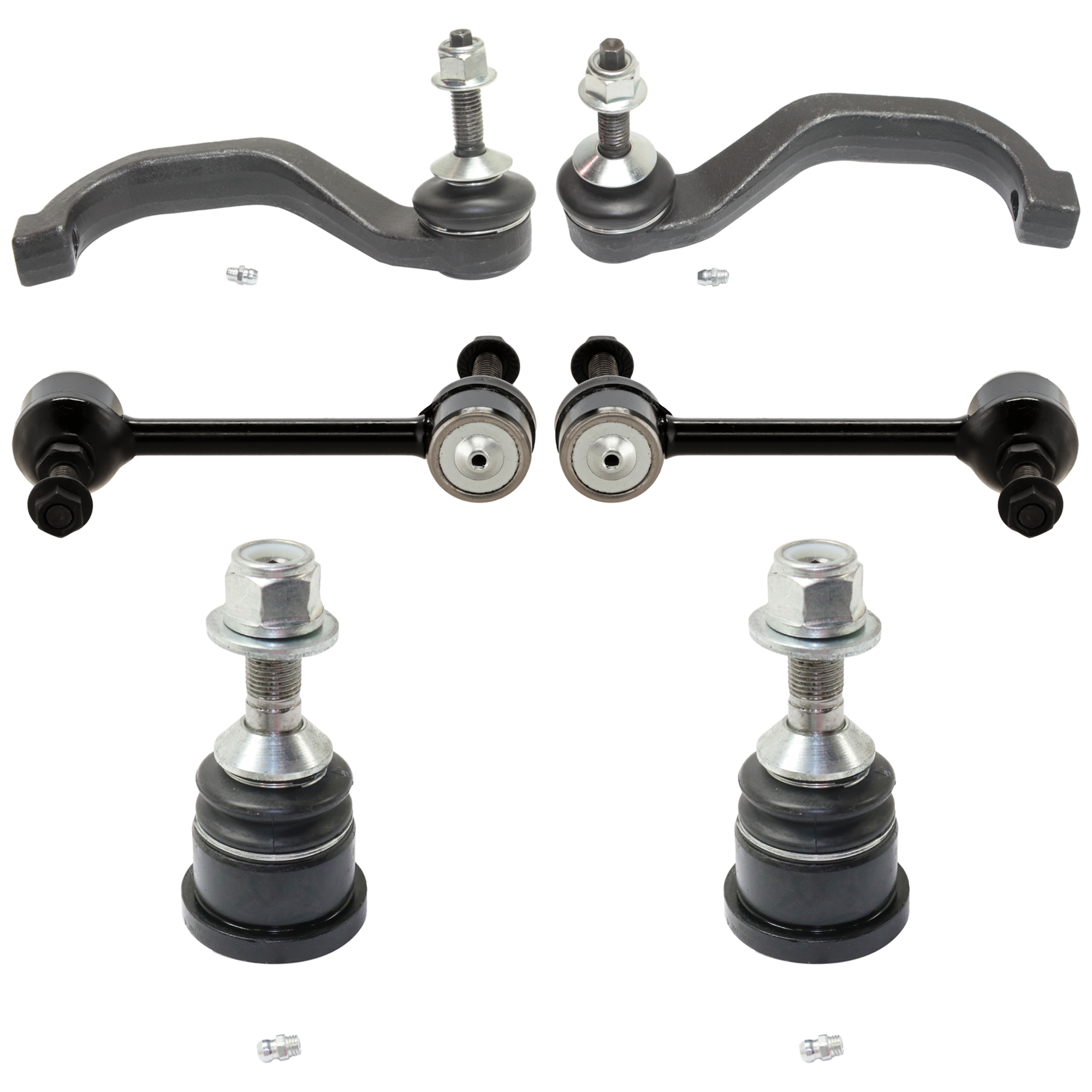 AM LS 02-06 THUNDERBIRD 02-05 FRONT BALL JOINT RH AND LH Lower 6 pc Kit with Sway Bar Link and Tie Rod End SKU KIT 071124 C157 OEM 45D1491-5051445-61061016-6W4Z3