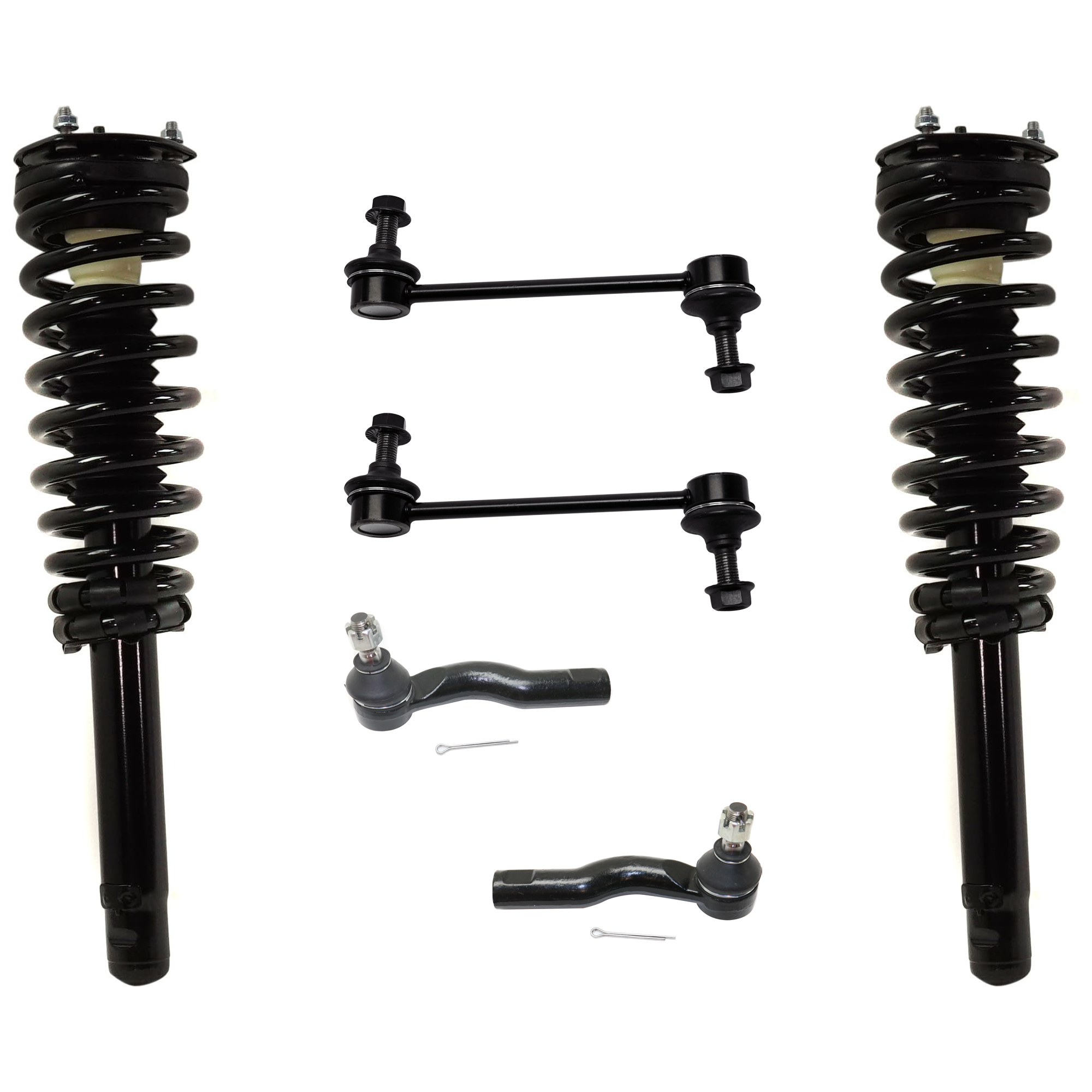 AM FUSION 10-12 MILAN 10-11 FRONT SHOCK ABSORBER AND STRUT ASSEMBLY RH AND LH 6 pc kit with Sway Bar Link and Tie Rod End SKU KIT 071124 C162 OEM ASTL22 AH6Z18124D LS57427 AE5Z
