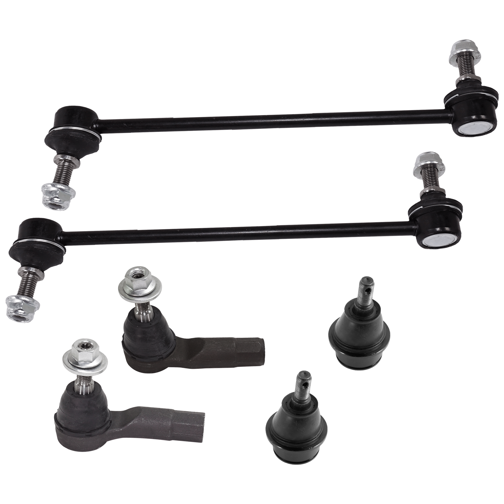 AM CHEROKEE 14-18 FRONT BALL JOINT RH AND LH Lower 6 piece kit with Sway Bar Link and Tie Rod End SKU KIT 071124 C171 OEM FA500287-04877888AF BJ96115 MS