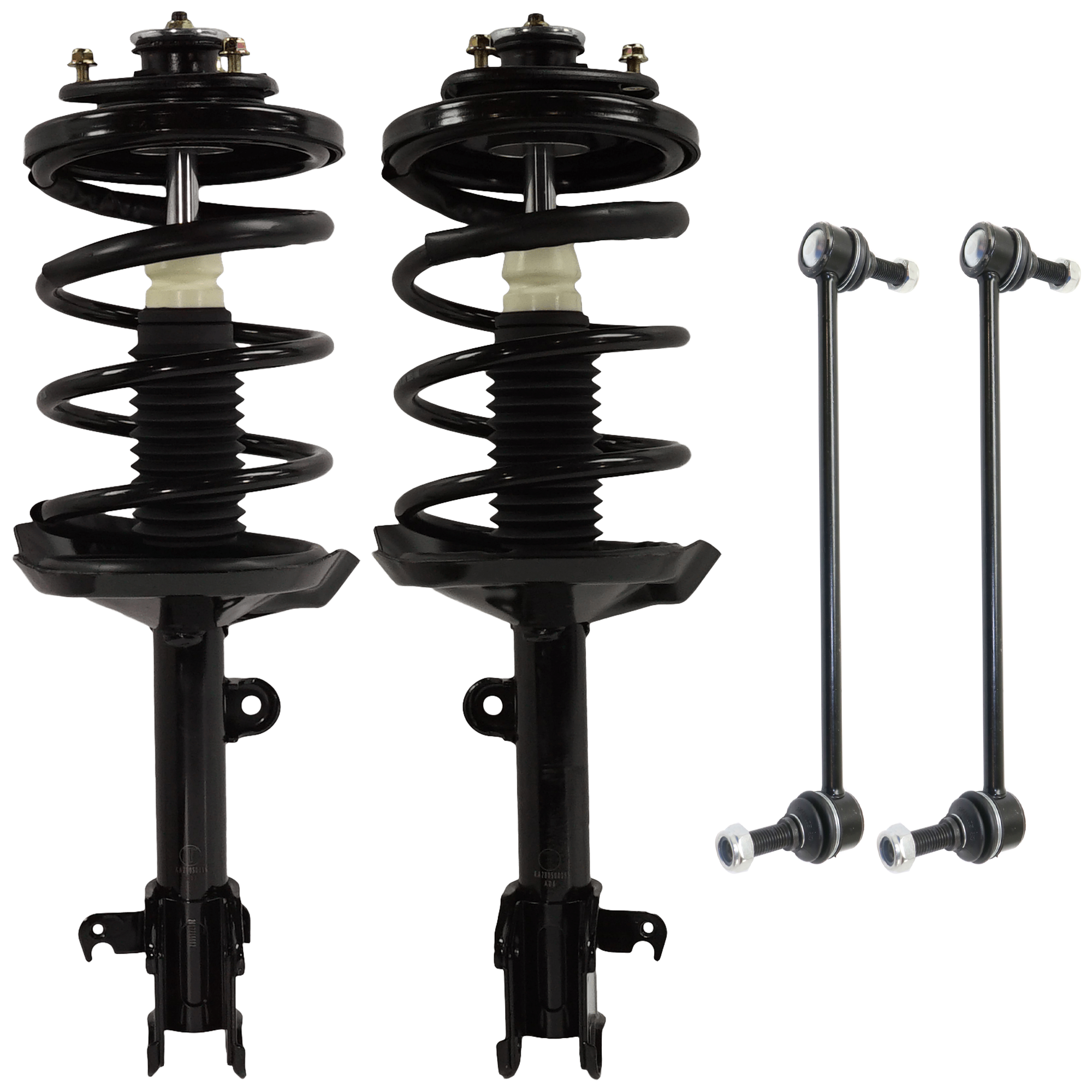 AM MDX 03-05 FRONT SHOCK ABSORBER AND STRUT ASSEMBLY RH AND LH 4 piece kit with Sway Bar Link SKU KIT 071124 C203 OEM 811880-172230-2701541587-11583