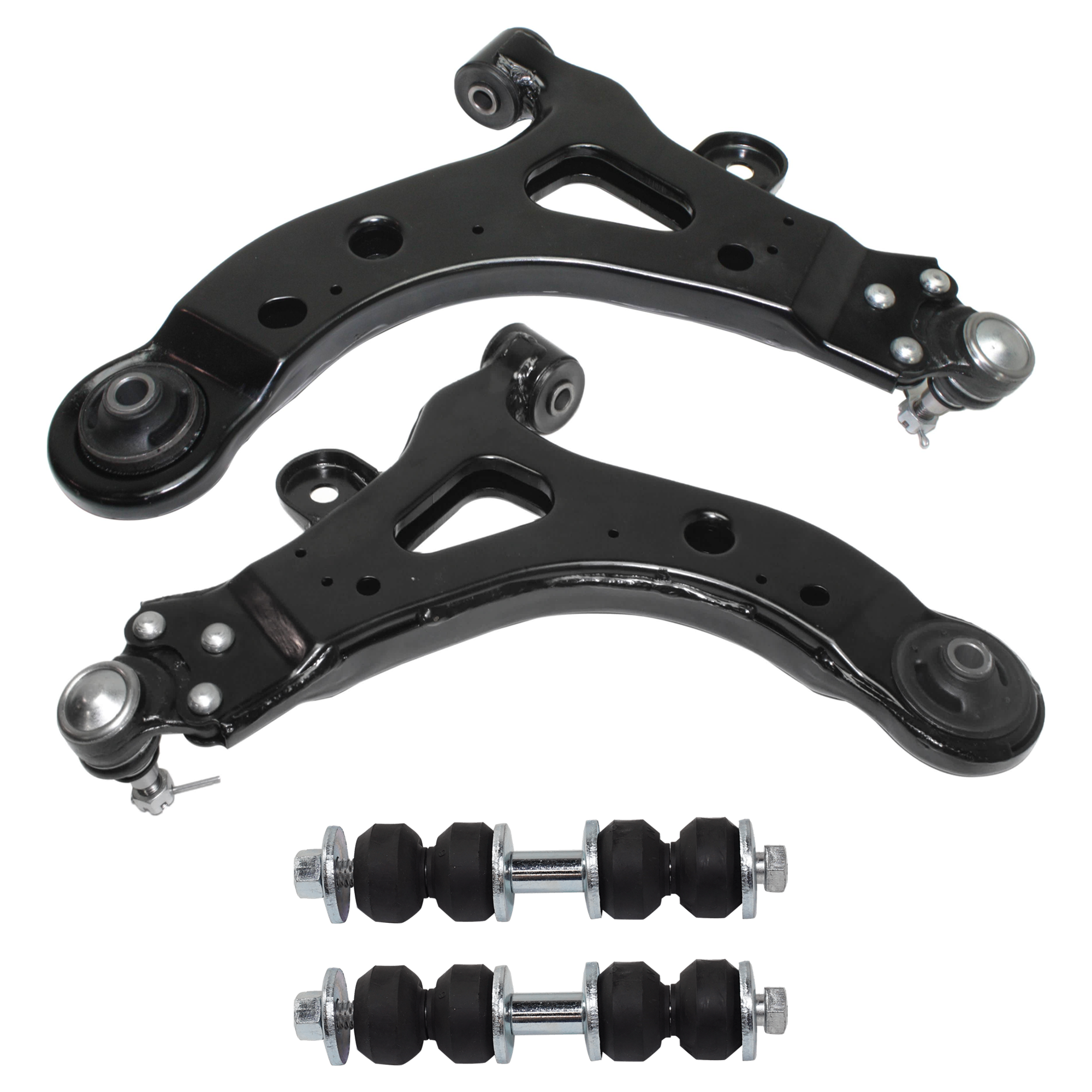AM RENDEZVOUS 02-07 AZTEK 01-05 FRONT CONTROL ARM RH AND LH Lower 4 pc Kit with Sway Bar Link SKU KIT 071124 C219 OEM 10318097-10318098-2652257-5451