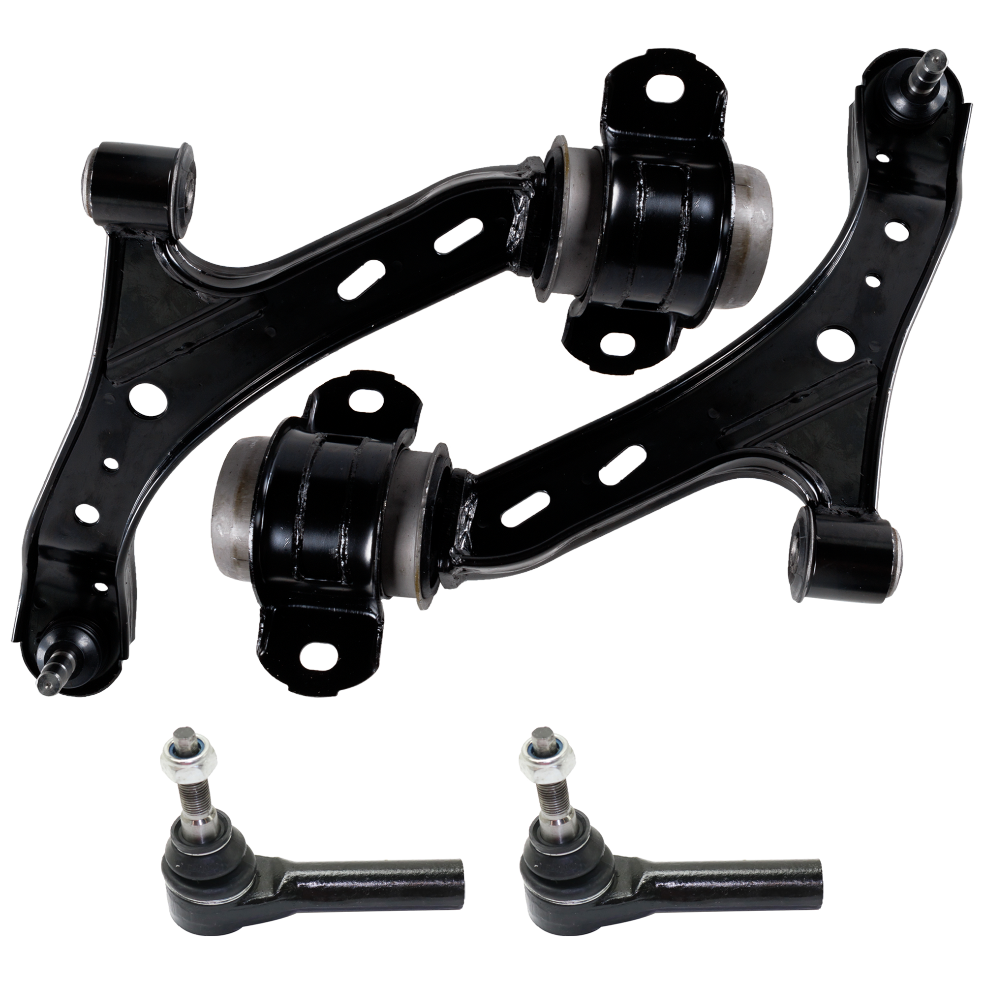 AM MUSTANG 05-10 FRONT CONTROL ARM RH AND LH Lower 4 pc Kit with Tie Rod End SKU KIT 071124 C231 OEM 4R3Z3078A 7R3Z3078A 6R3Z3078AA