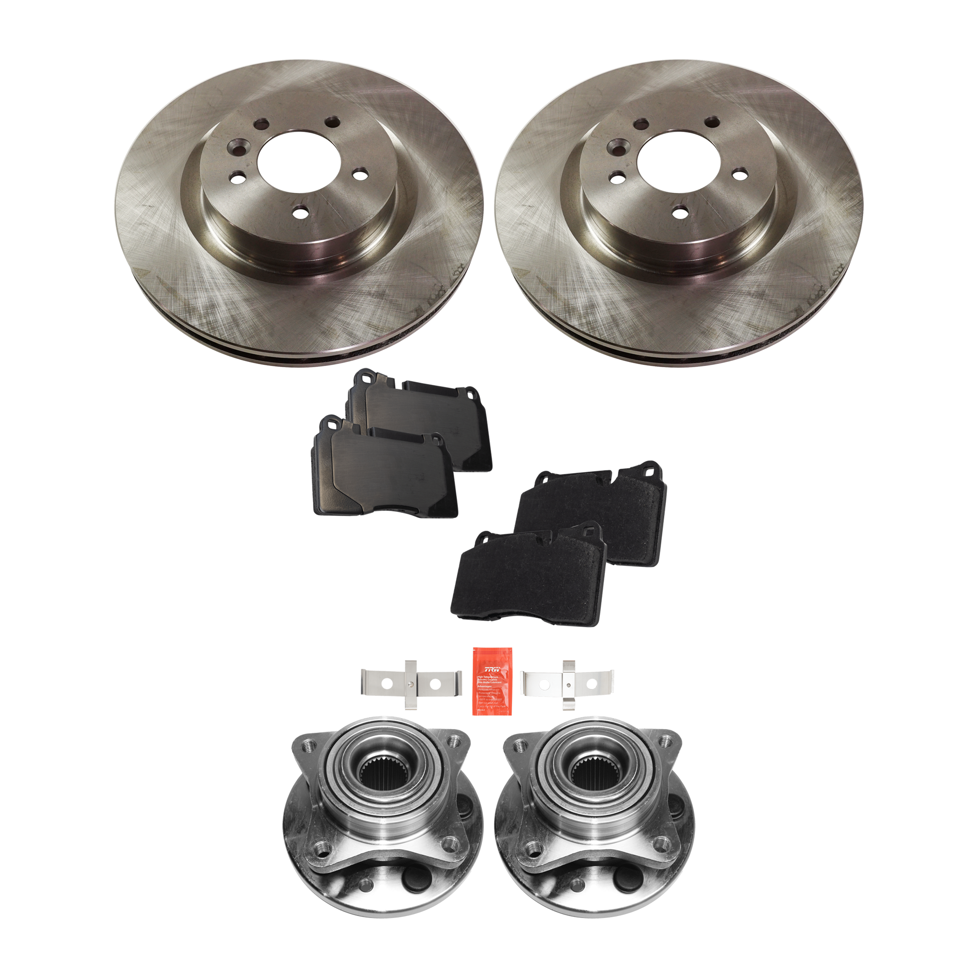 AM RANGE ROVER SPORT 06-09 FRONT HUB ASSEMBLY RH AND LH 4 piece kit with Brake Disc and Brake Pad Set SKU KIT 071124 C252 OEM 40022-516358-715067-7440010-40