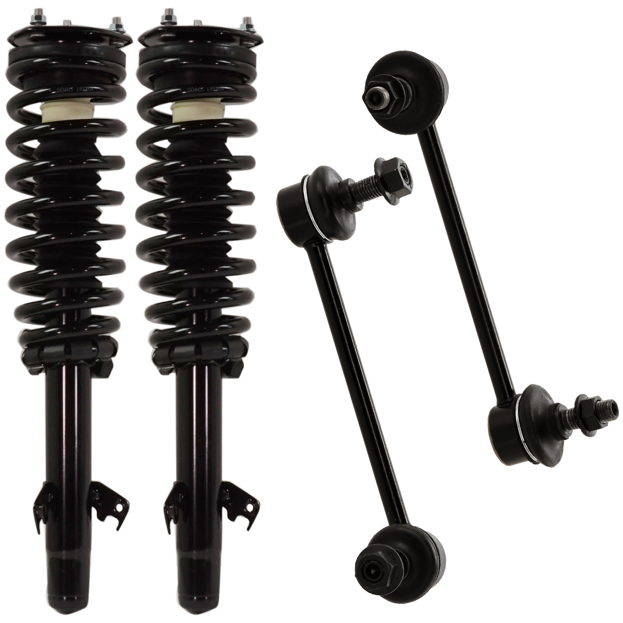 AM MAZDA 6-03-08 FRONT SHOCK ABSORBER AND STRUT ASSEMBLY RH AND LH 4 piece kit with Sway Bar Link SKU KIT 071124 C257 OEM GM9A34900H 2335527L 2701524564
