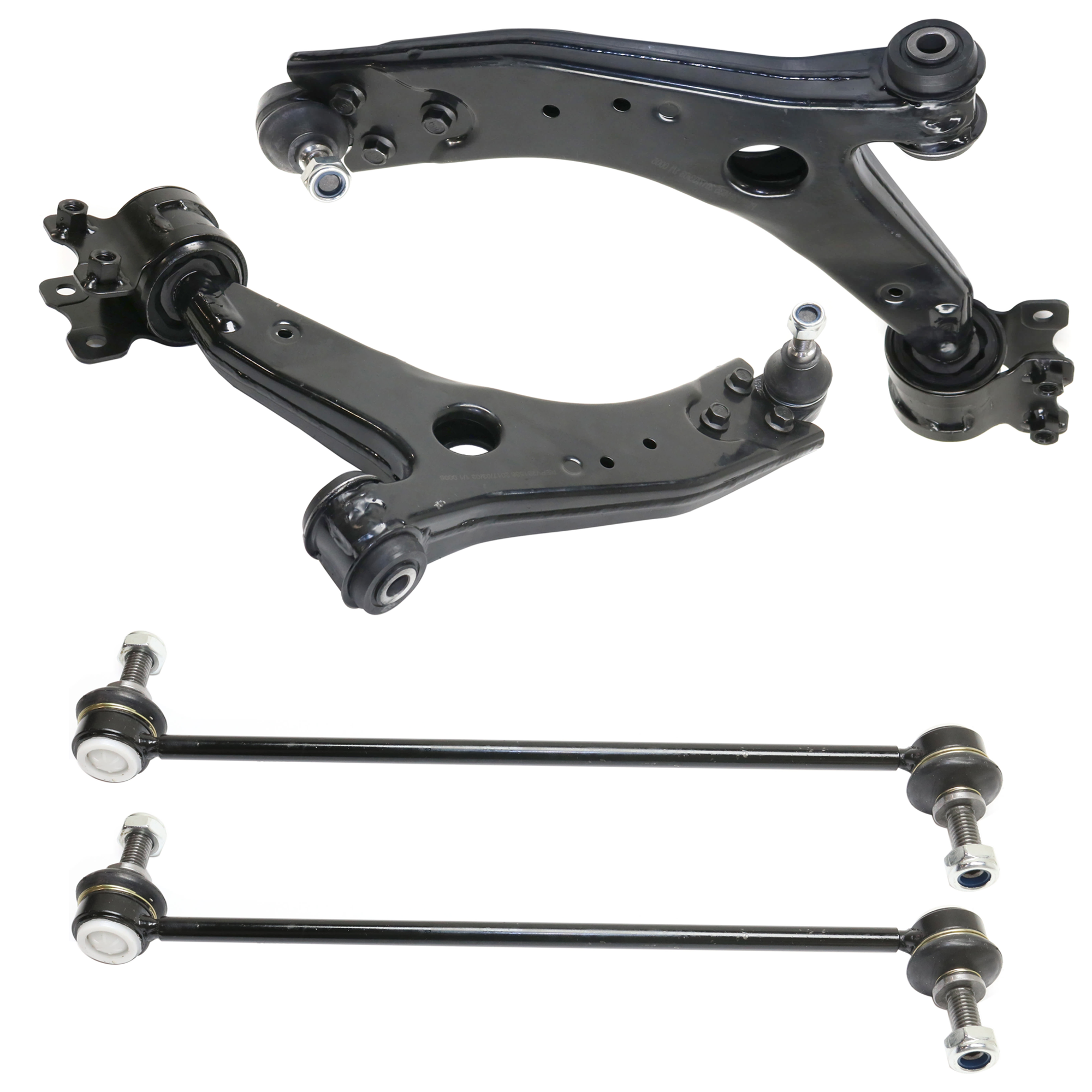 AM C70-06-13 C30-07-13 FRONT CONTROL ARM RH AND LH Lower 4 pc Kit with Sway Bar Link SKU KIT 071124 C275 OEM 31277462-31277463-1015762-2651