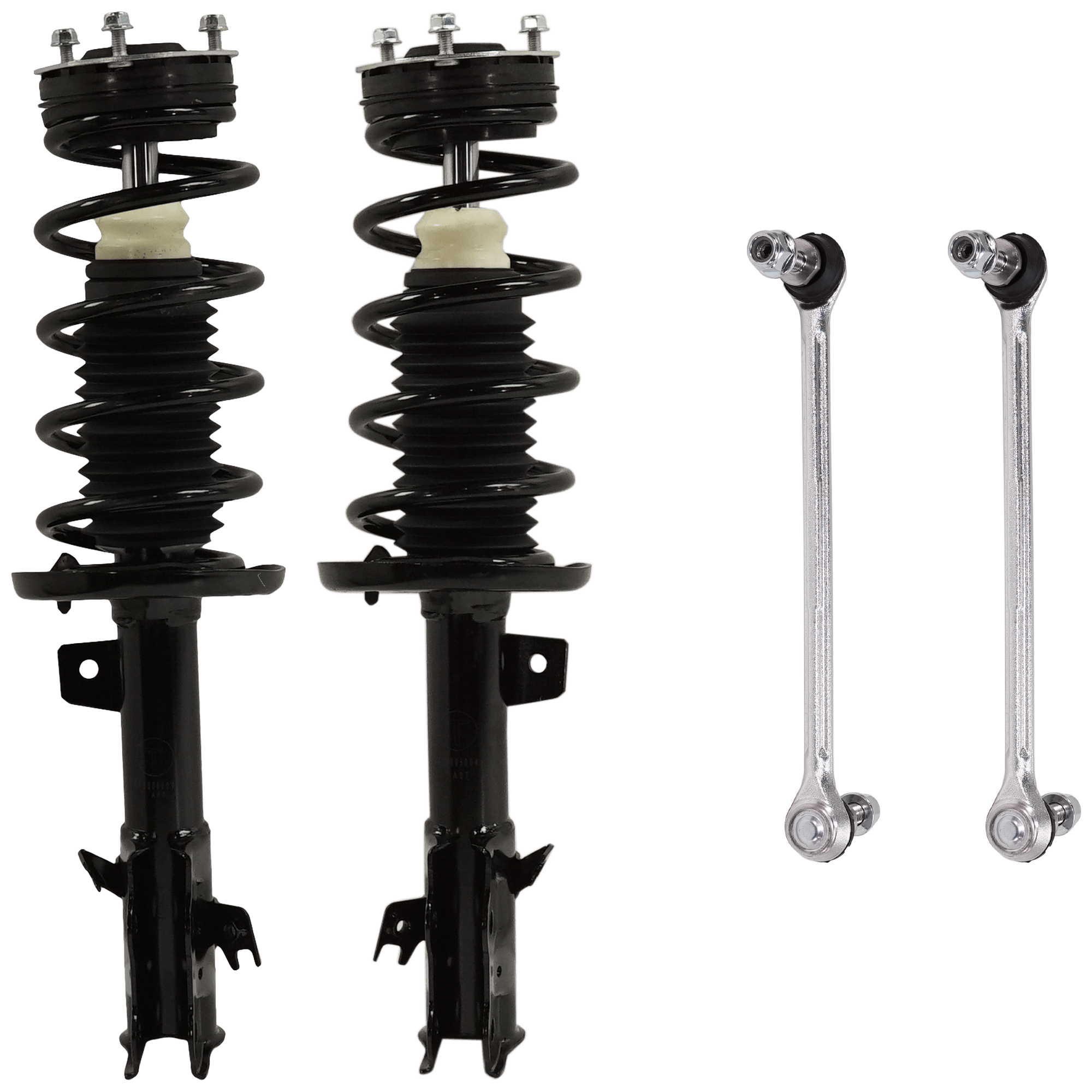 AM FIESTA 11-13 FRONT SHOCK ABSORBER AND STRUT ASSEMBLY RH AND LH 4 pc kit with Sway Bar Link SKU KIT 071124 C282 OEM 1333356L BE8Z18124A BE8Z18124C