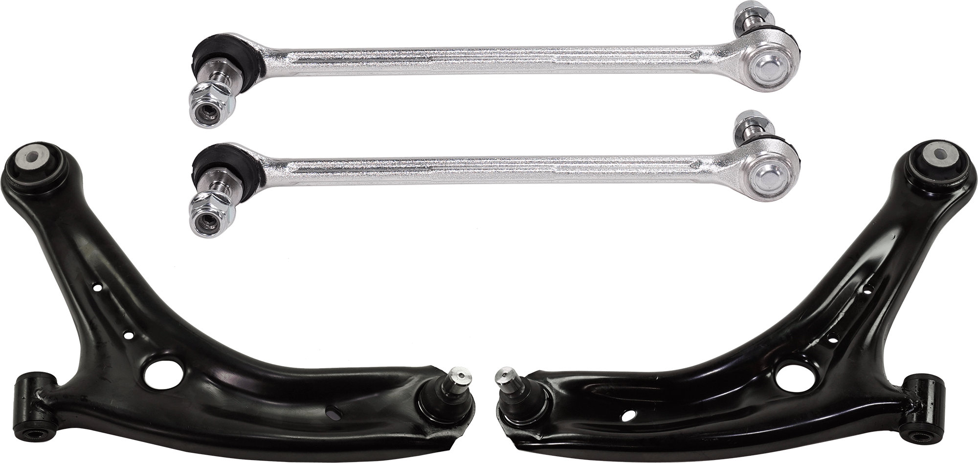 AM FIESTA 11-19 FRONT CONTROL ARM RH AND LH Lower 4 pc Kit with Sway Bar Link SKU KIT 071124 C284 OEM BE8Z3078C BE8Z3079C 8V5Z5K484A