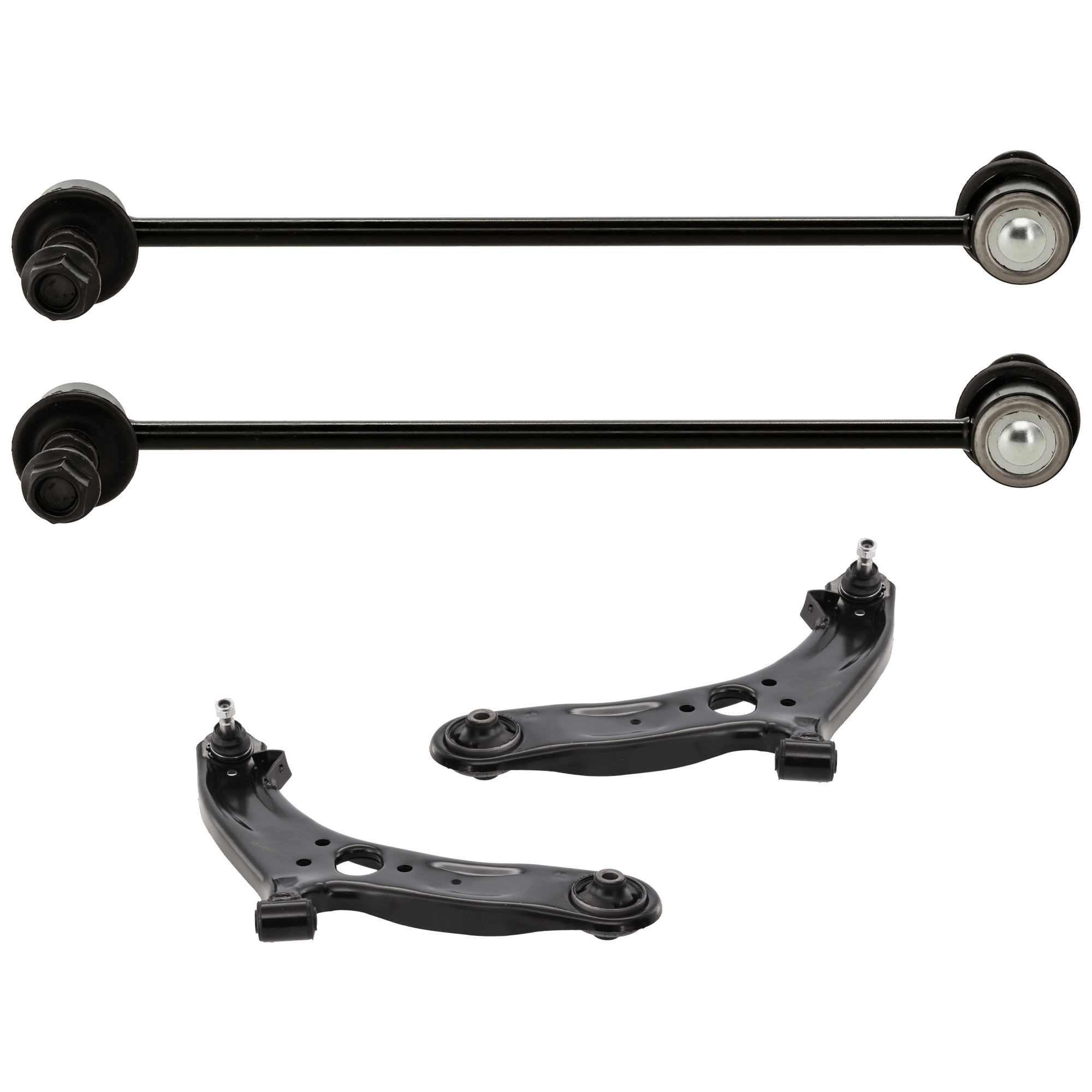 AM ACCENT 12-17 FRONT CONTROL ARM RH AND LH Lower 4 pc Kit with Sway Bar Link SKU KIT 071124 C295 OEM 545001R000-545011R000-548300U0