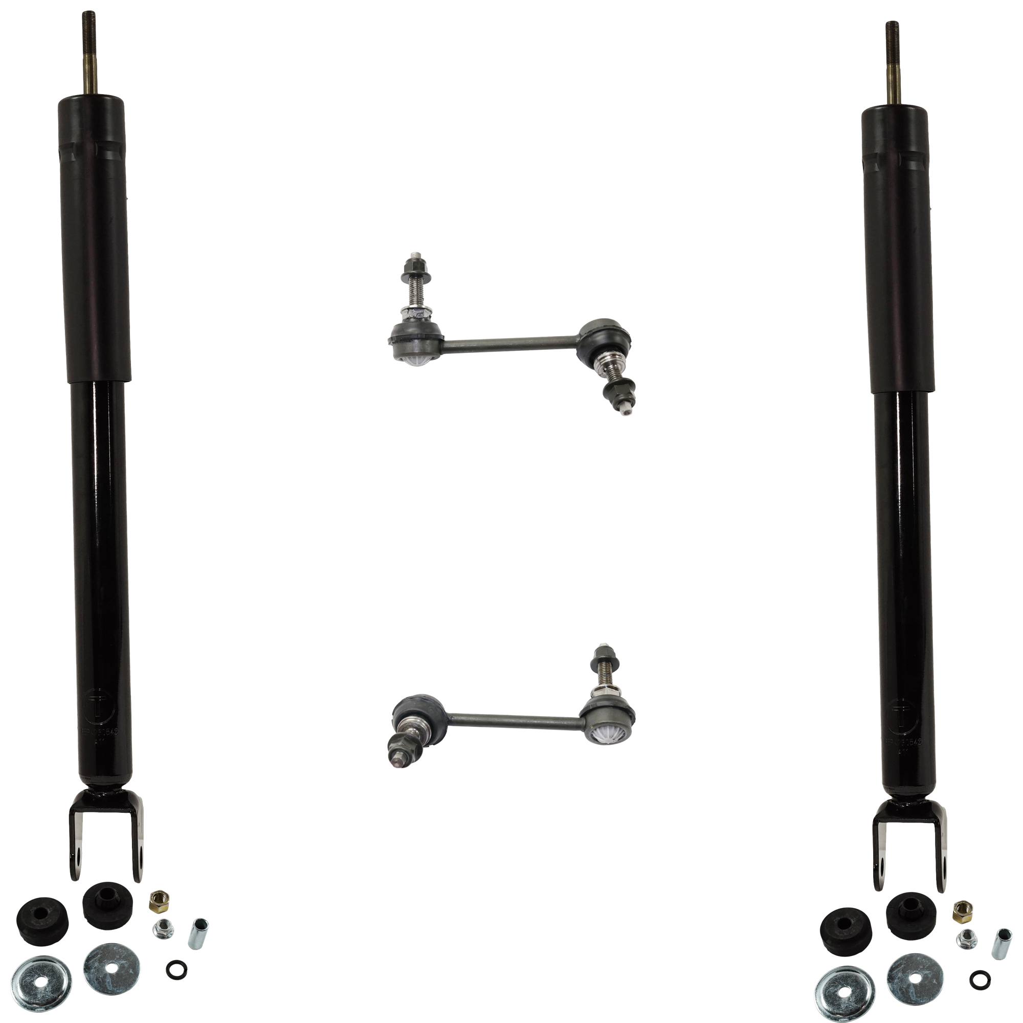 AM EXPLORER POLICE INTERCEPTOR UTILITY 13-19 REAR SHOCK ABSORBER AND STRUT ASSEMBLY RH AND LH 4 pc kit with Sway Bar Link SKU KIT 071124 C304 OEM 8A8Z5K484D 8A8Z5K484C