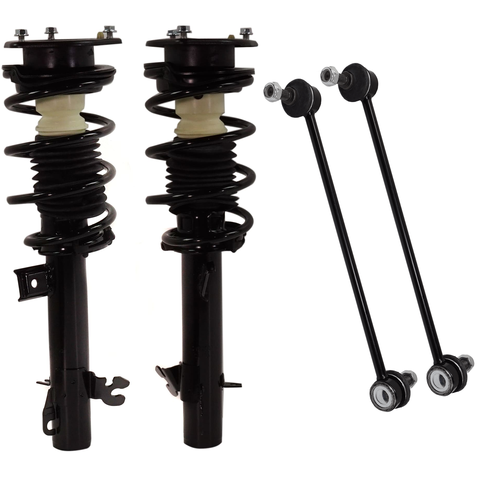 AM COOPER 07-15 FRONT FULLY LOADED STRUT RH AND LH Gas Charged Twin tube 4 pc kit with Sway Bar Link SKU KIT 071124 C319 OEM 31316782207-31306772749-313310