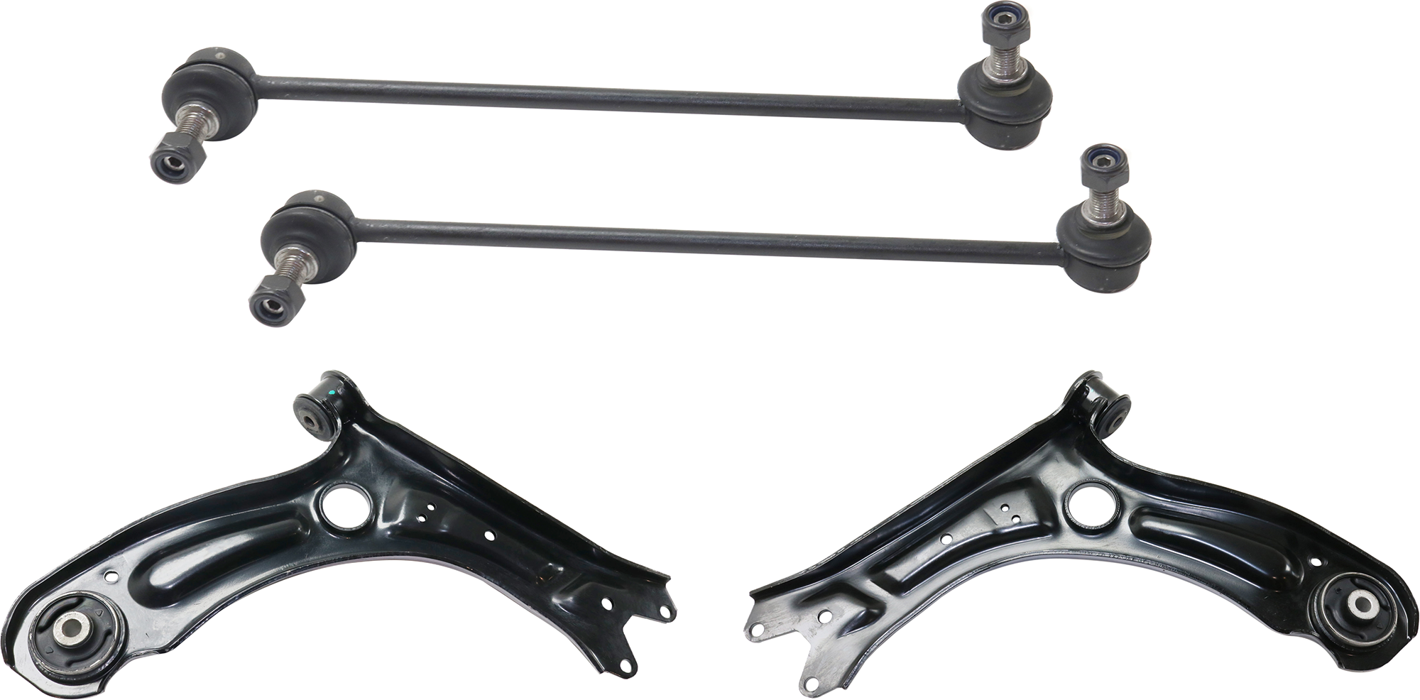 AM JETTA 11-18 FRONT CONTROL ARM RH AND LH Lower 4 pc Kit with Sway Bar Link SKU KIT 071124 C339 OEM 5C0407151B 5C0407151D 5C040715