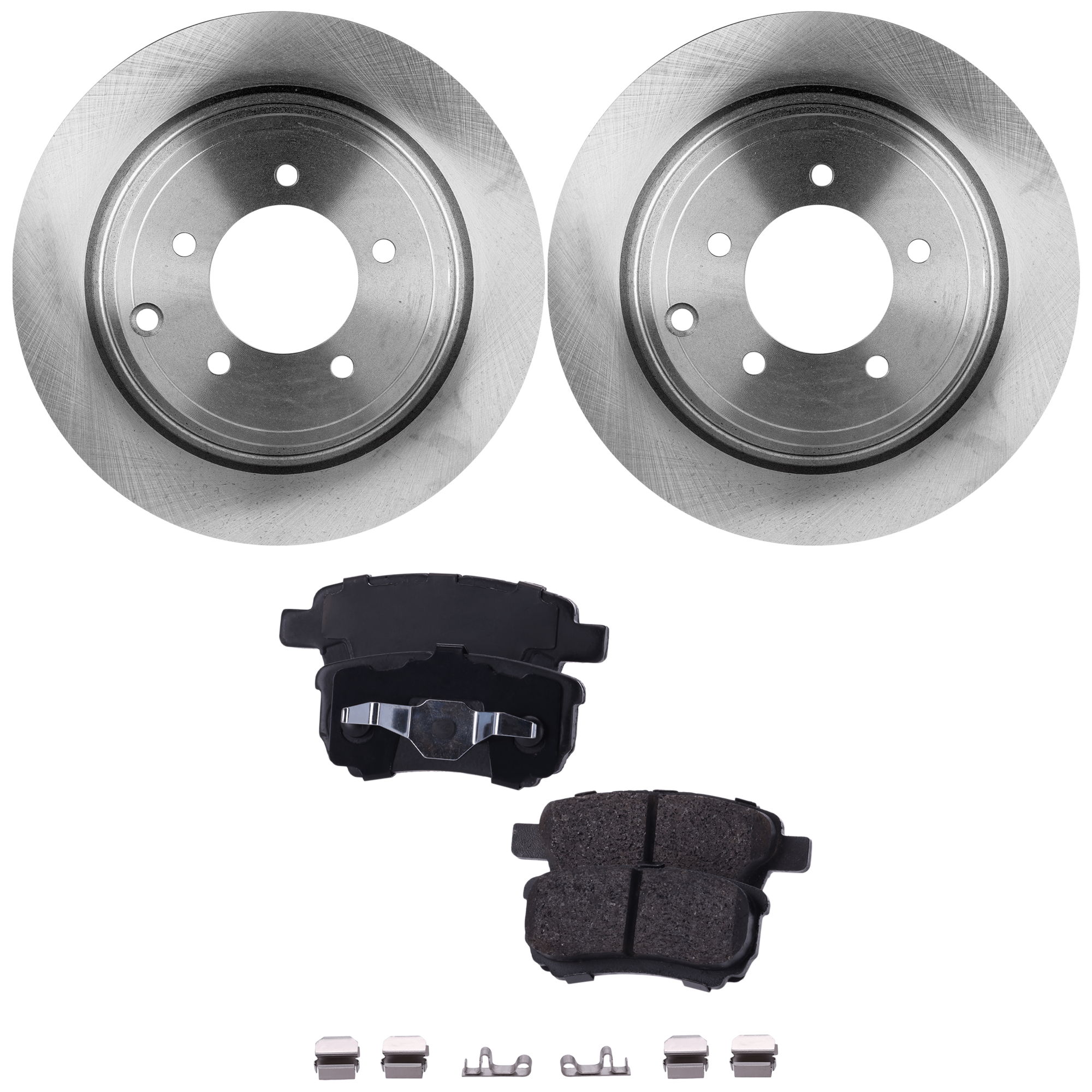 AM COMPASS PATRIOT 09-17 REAR BRAKE DISC AND PAD KIT 2 Wheel Set Plain Surface SKU KIT 071124 C409 OEM 4615A010-4615A121-5191271AA 51