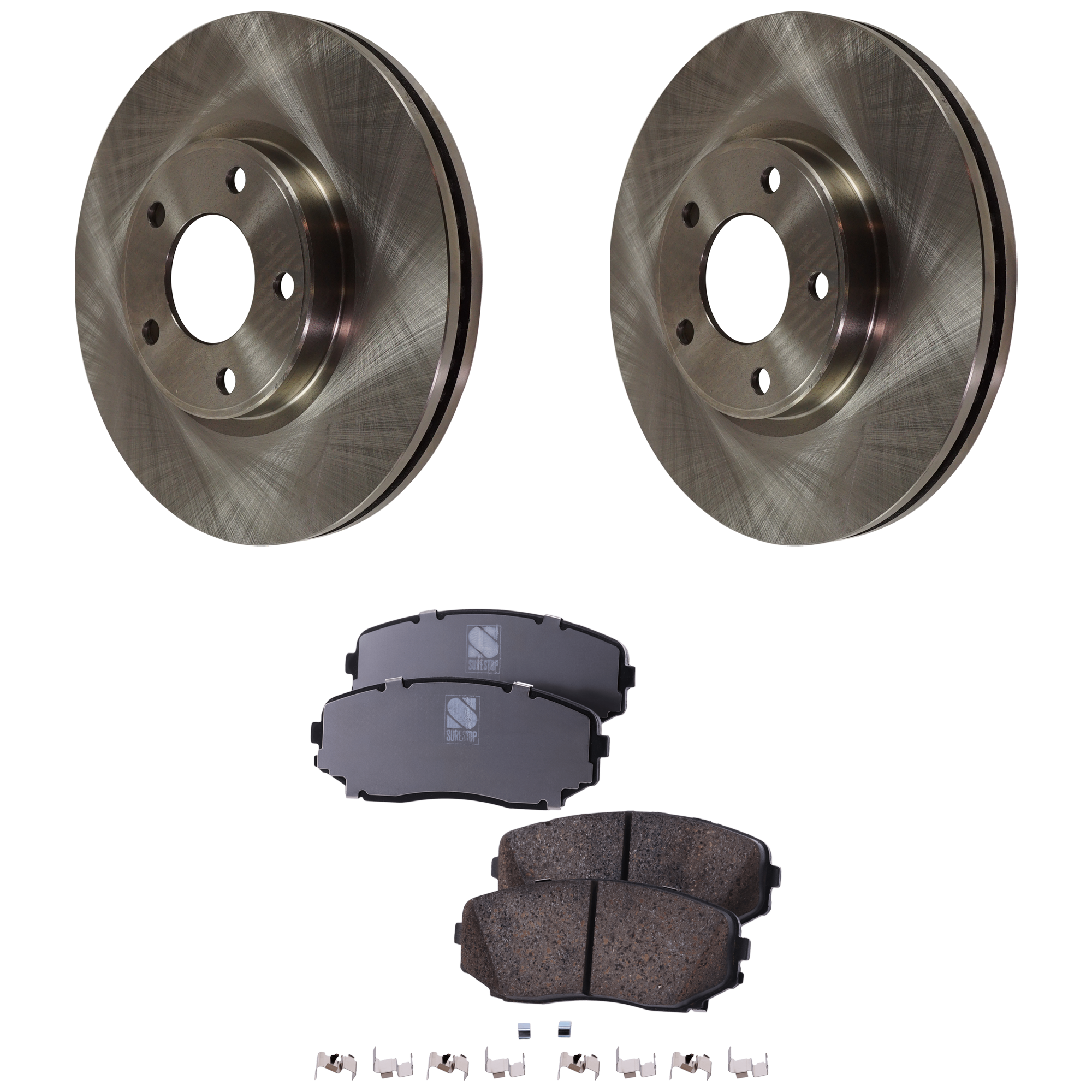 AM EDGE 07-08 FRONT BRAKE DISC AND PAD KIT 2 Wheel Set SKU KIT 071124 C525 OEM 7T4Z1125B 7T4Z2001A BT4Z2001A