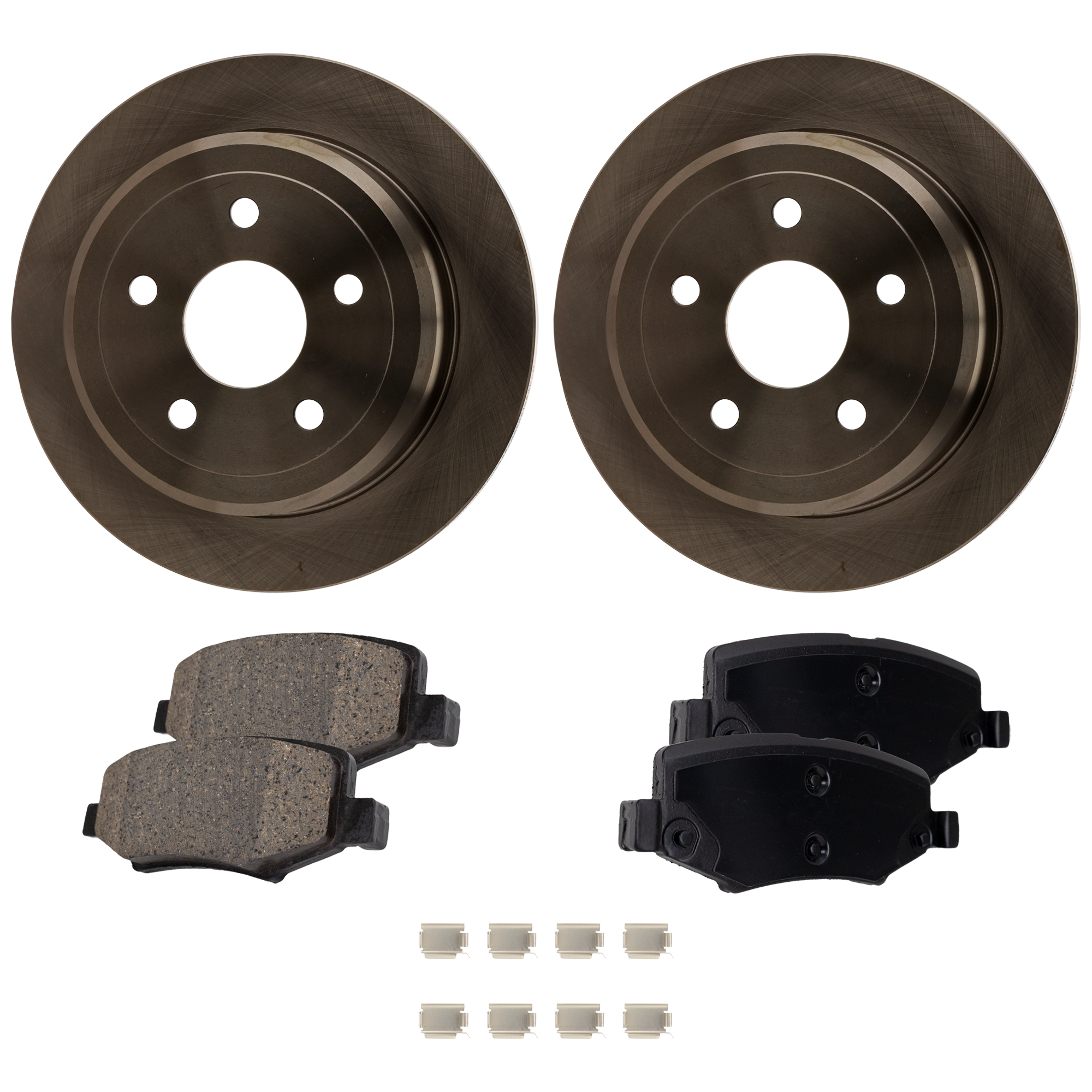 AM WRANGLER 07-17 WRANGLER JK 18-18 REAR BRAKE DISC AND PAD KIT 2 Wheel Set Plain Surface SKU KIT 071124 C544 OEM 53-041-603-737-805-100-000-000-000
