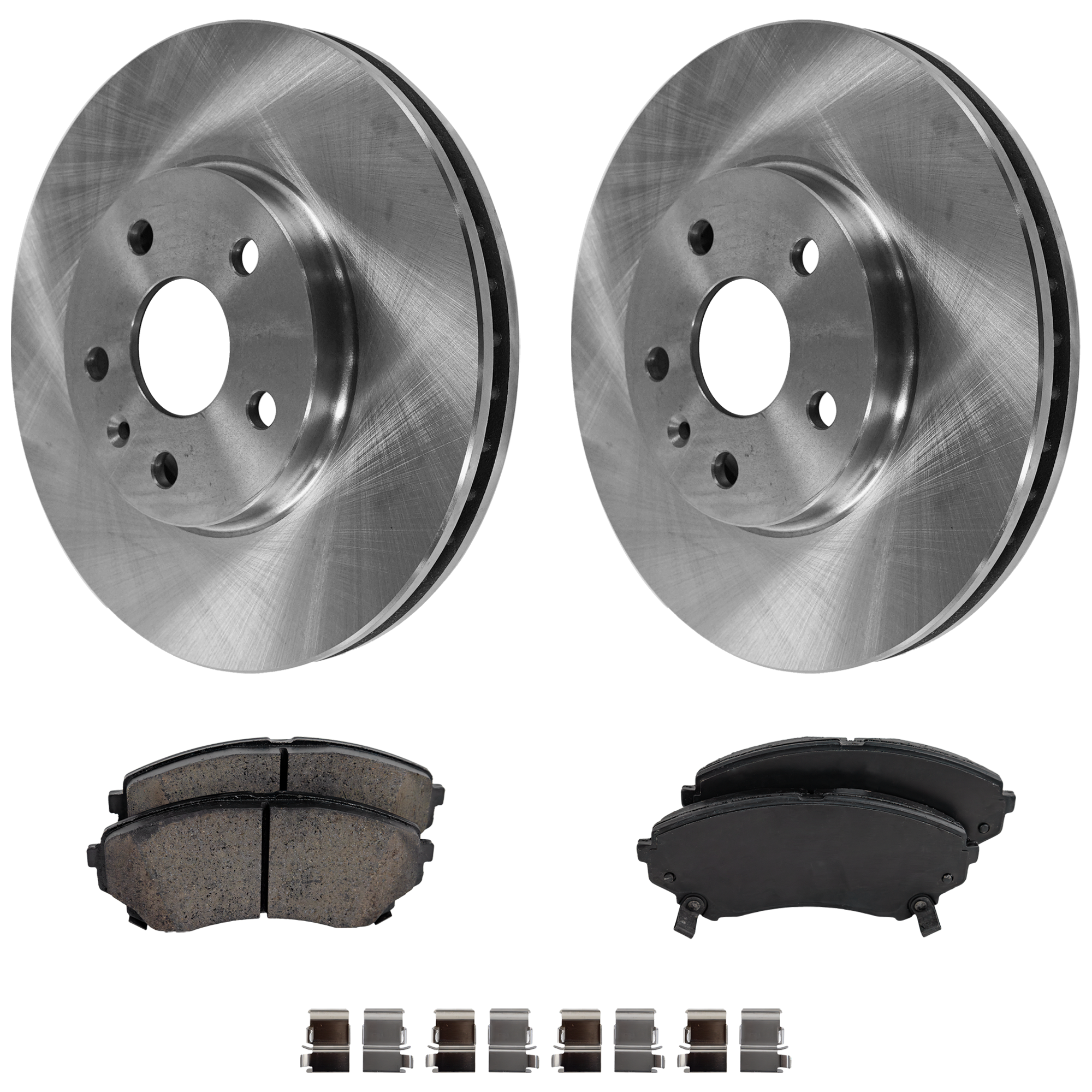 AM CTS 08-09 FRONT BRAKE DISC AND PAD KIT 2 Wheel Set Plain Surface SKU KIT 071124 C581 OEM 41247-55157-850103-900504-6004