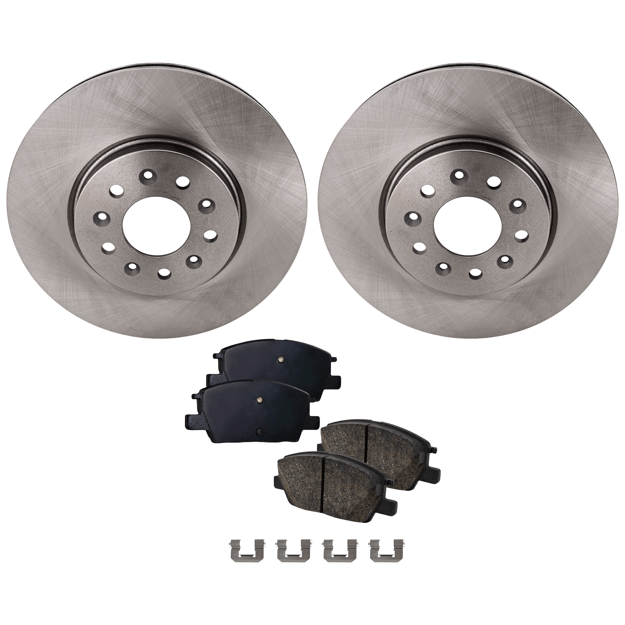 AM LACROSSE 17-19 EQUINOX 18-20 FRONT BRAKE DISC AND PAD KIT 4 pc Kit Plain Surface SKU KIT 071124 C707 OEM 13583718-13583716-13517847-233