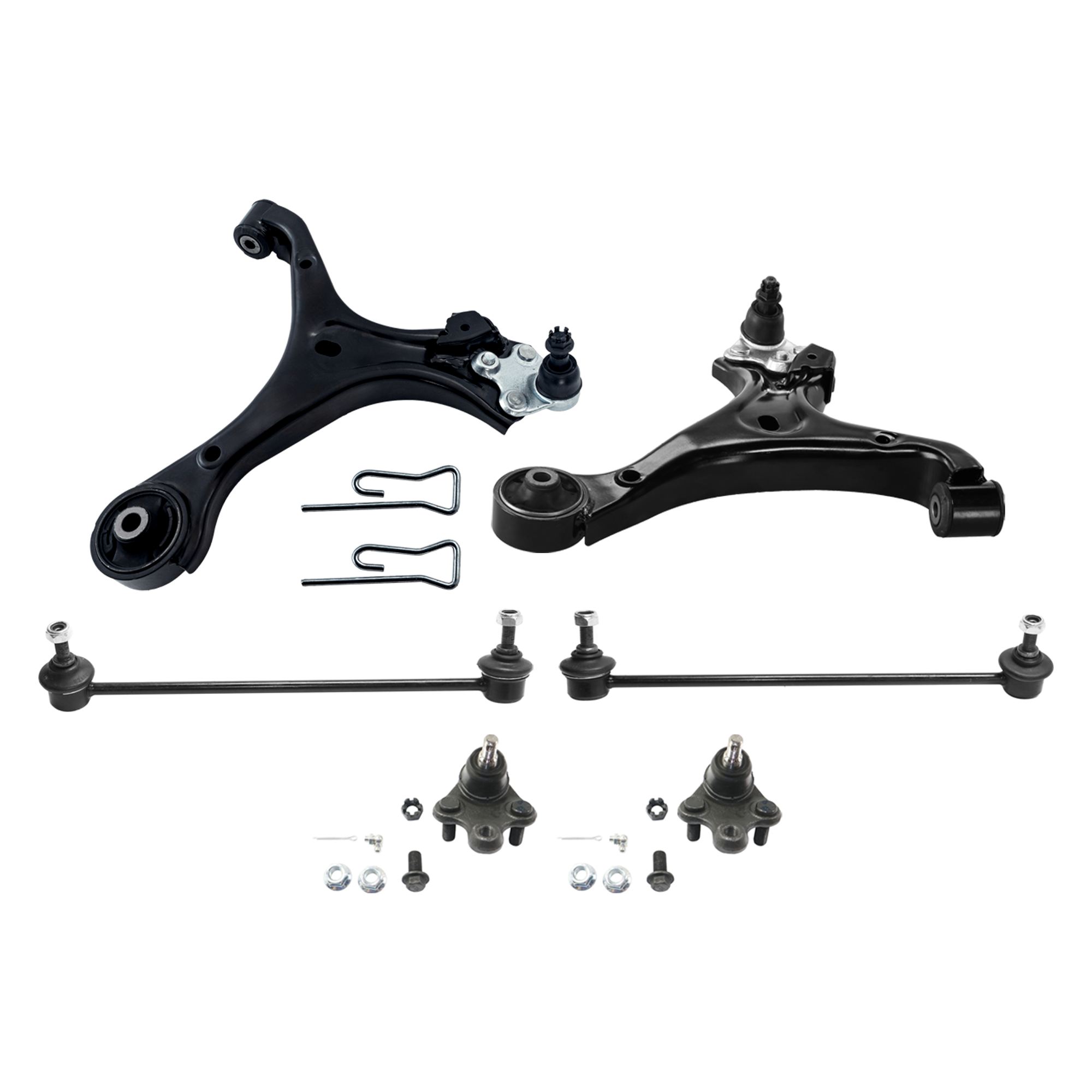 AM CIVIC 12-15 FRONT CONTROL ARM RH AND LH Lower 6 piece kit with Ball Joint and Sway Bar Link SKU KIT 071124 C74 OEM 51350TR7A01-51360TR7A01-101810