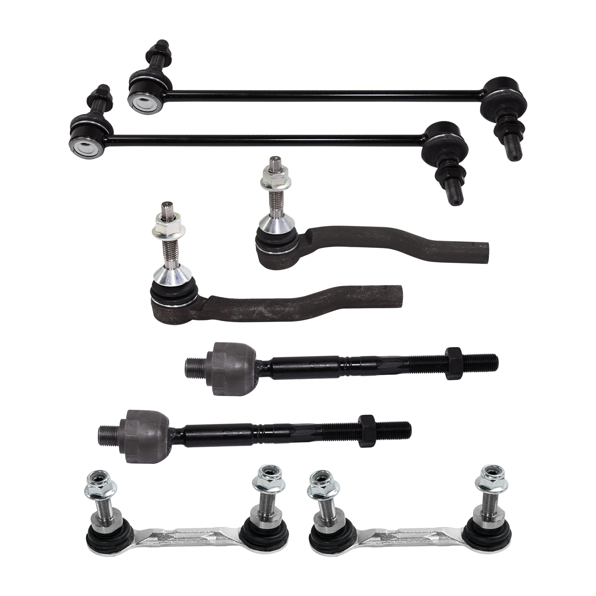 AM FUSION 13-20 EDGE 15-21 FRONT AND REAR SWAY BAR LINK RH AND LH 8 pc Kit with Tie Rod End SKU KIT 071124 C97 OEM DG9Z5K484A F2GZ5C486A DG9Z5C48