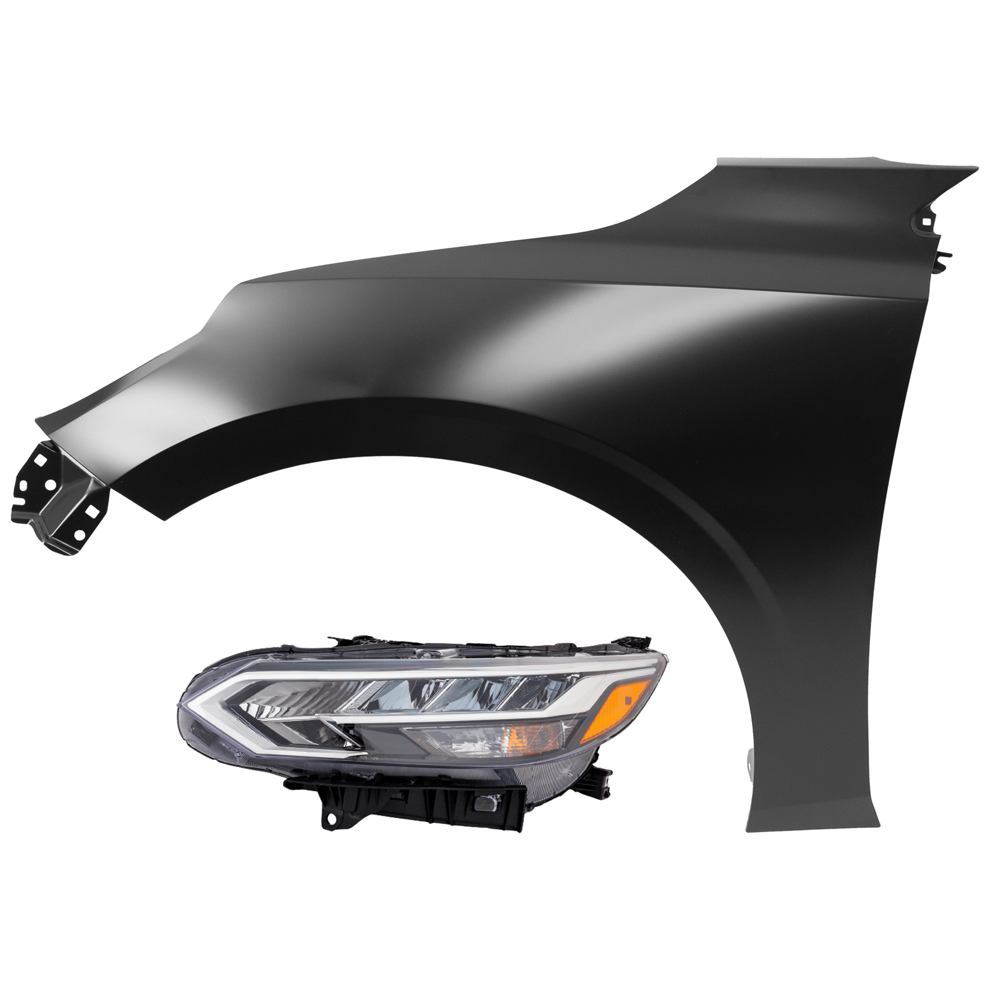 AM SENTRA 20-23 HEAD LAMP LH 2 pc Kit Assembly LED with Fender SKU KIT 071126-100 Partslink NI2502277 NI1240238 OEM 260606LB5A F31016LBMB