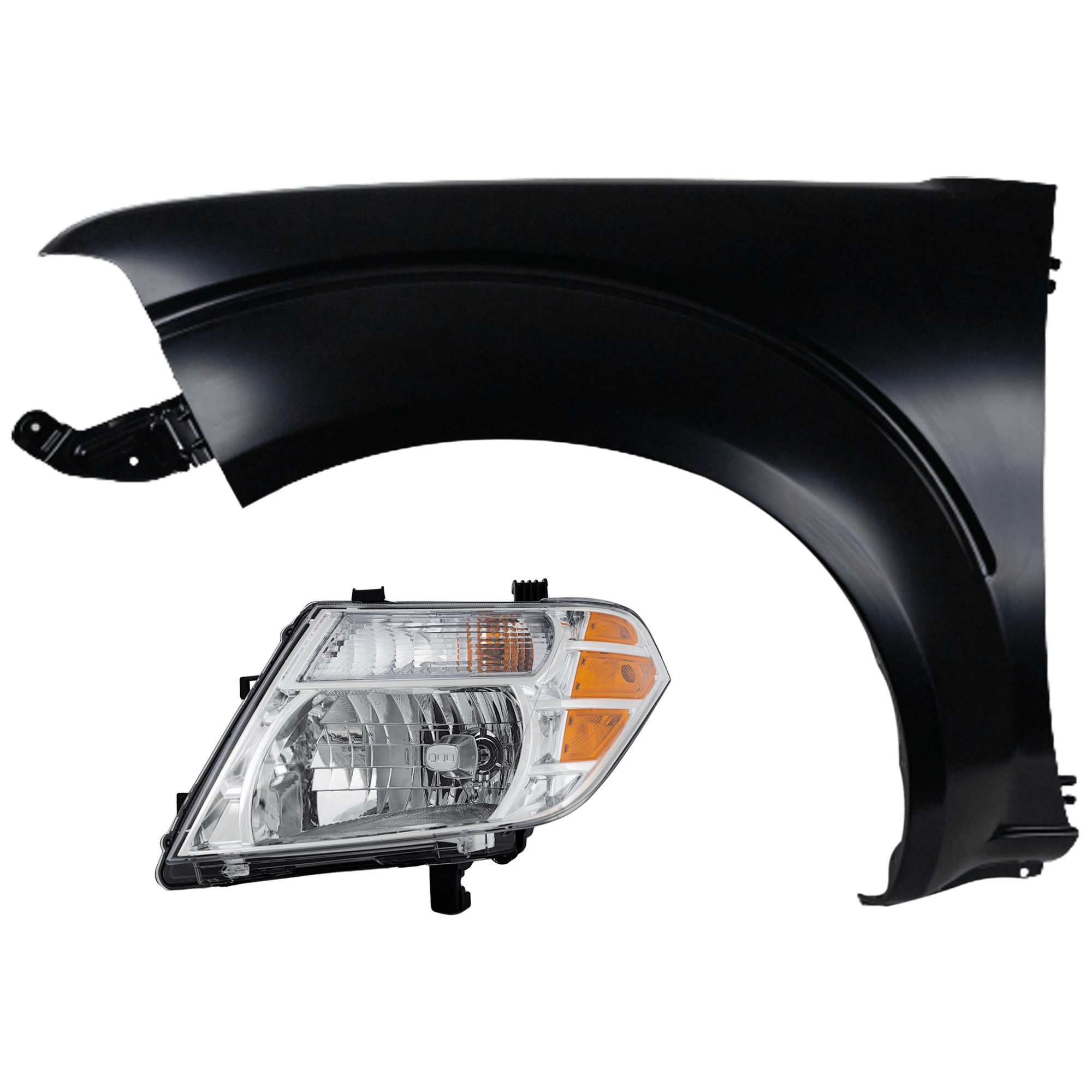 AM PATHFINDER 08-12 HEAD LAMP LH 2 pc Kit Assembly Halogen with Fender SKU KIT 071126-114 Partslink NI2502171 NI1240184 OEM 26060ZS00A 63101ZL15A