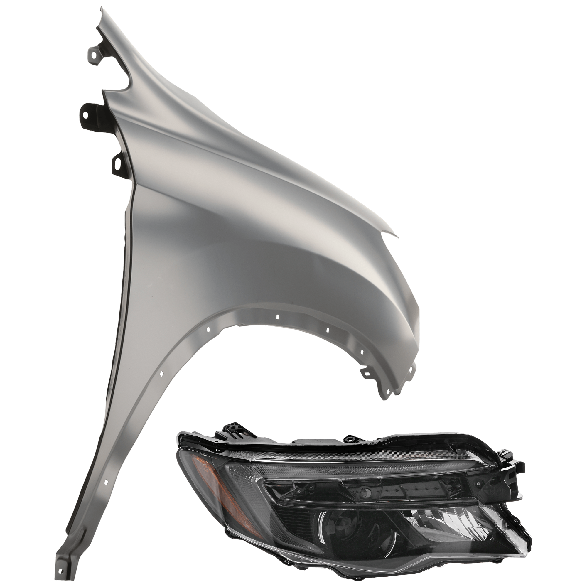 AM PASSPORT 19-21 PILOT 16-18 HEAD LAMP RH 2 pc Kit Assembly LED with Fender SKU KIT 071126-118 Partslink HO2503172 HO1241191 OEM 33100TG7A21-60211TG7A90ZZ