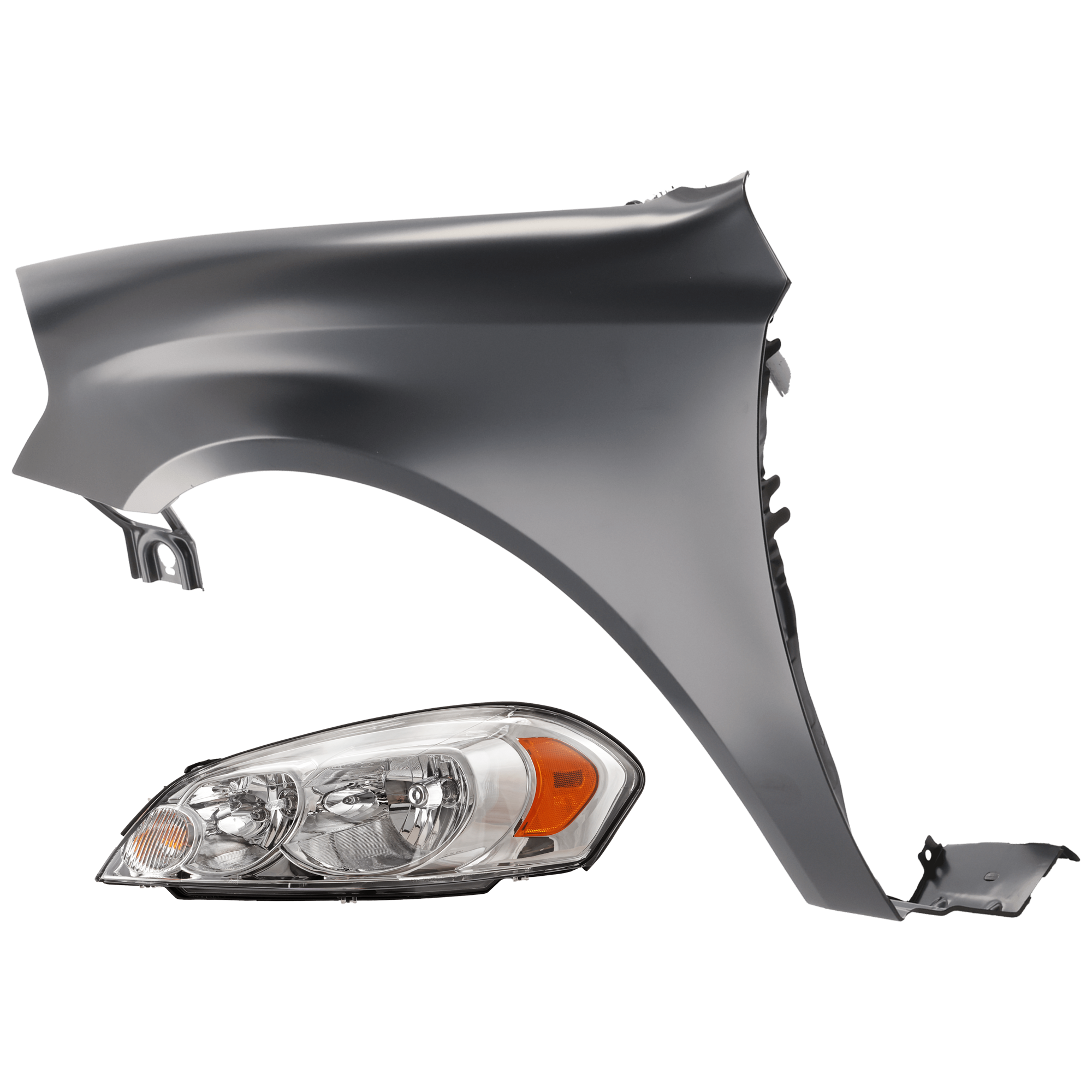 AM IMPALA 06-13 IMPALA LIMITED 14-16 HEAD LAMP LH 2 pc Kit Assembly Halogen with Fender SKU KIT 071126-13 Partslink GM2502261 GM1240326 OEM 25958359-89023525