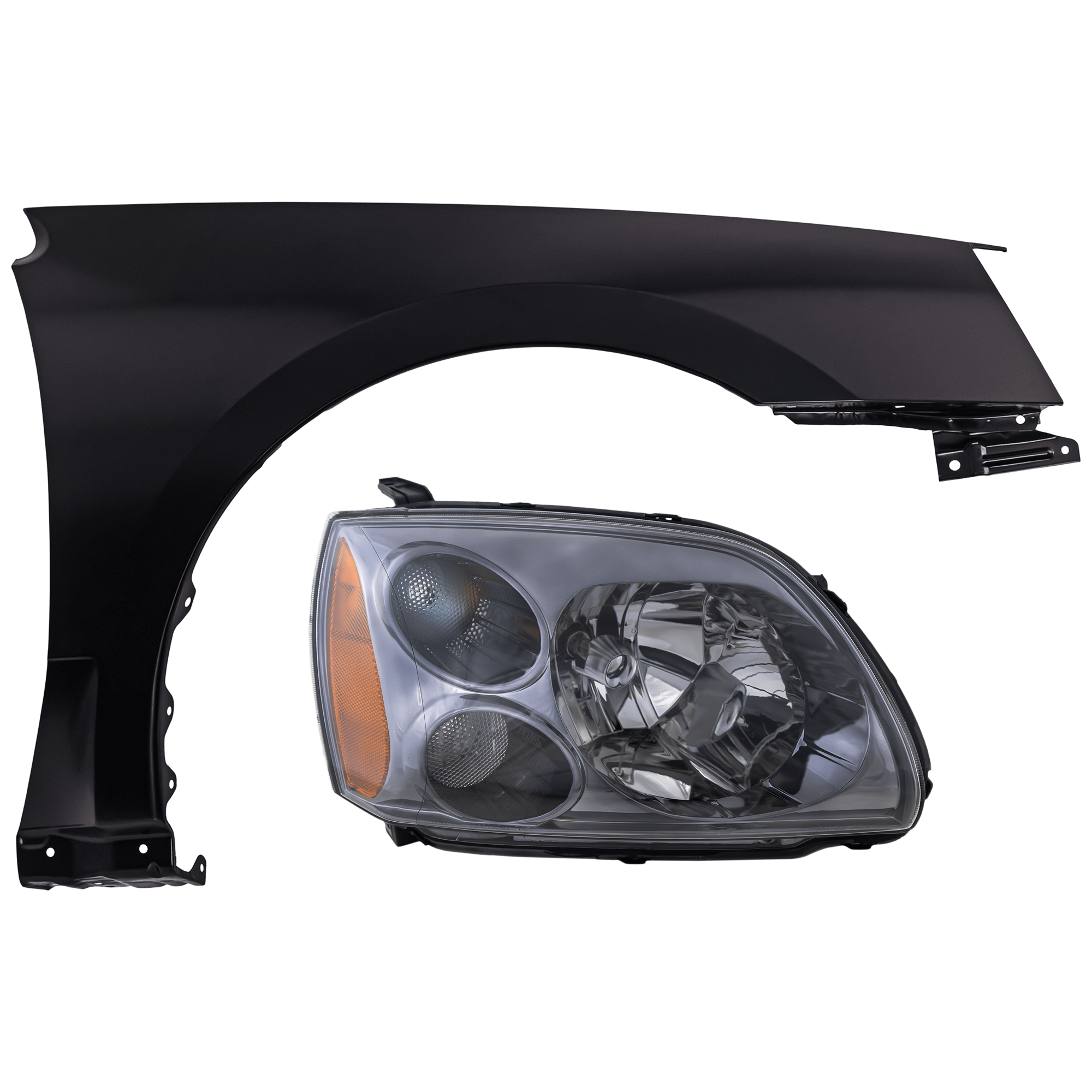 AM GALANT 04-12 HEAD LAMP RH 2 pc Kit Assembly Halogen with Fender SKU KIT 071126-143 Partslink MI2503153 MI1241158 OEM 8301A560-5220C094