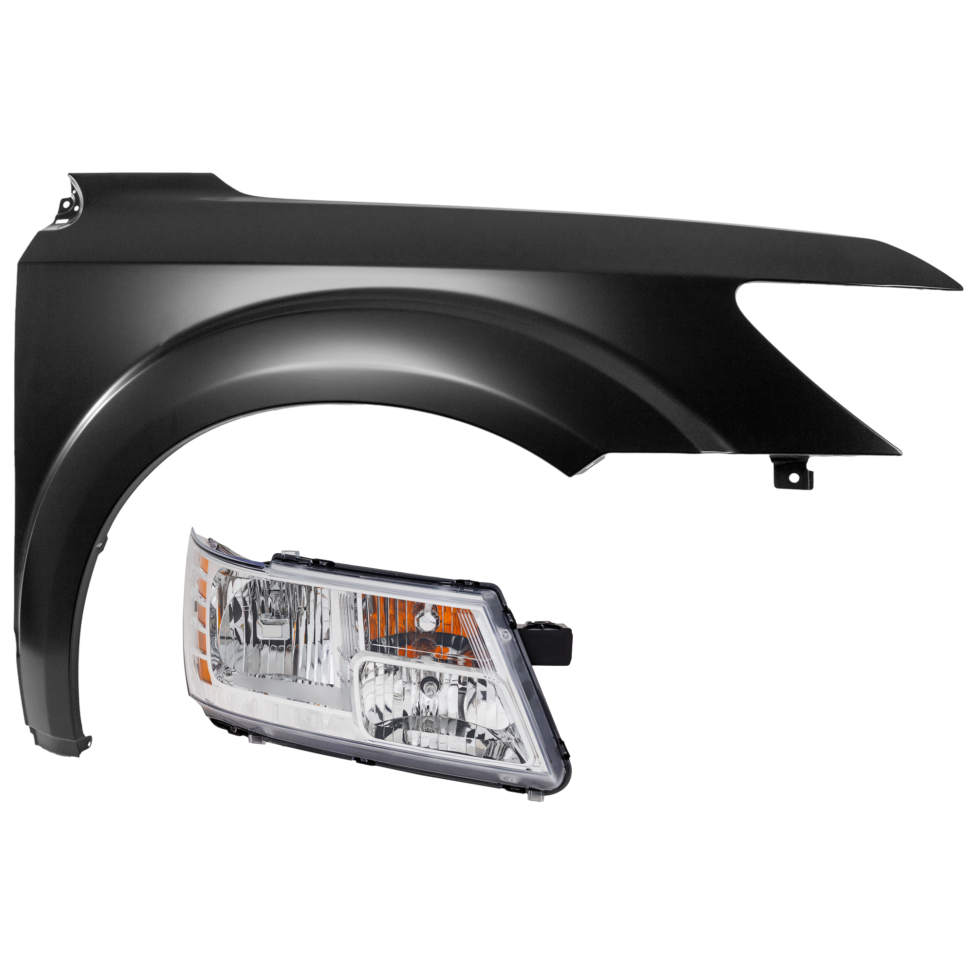 AM JOURNEY 09-20 HEAD LAMP RH 2 pc Kit Assembly Halogen with Fender SKU KIT 071126-144 Partslink CH1241270 OEM 5116288AD PFM 5116288AC PFM 50