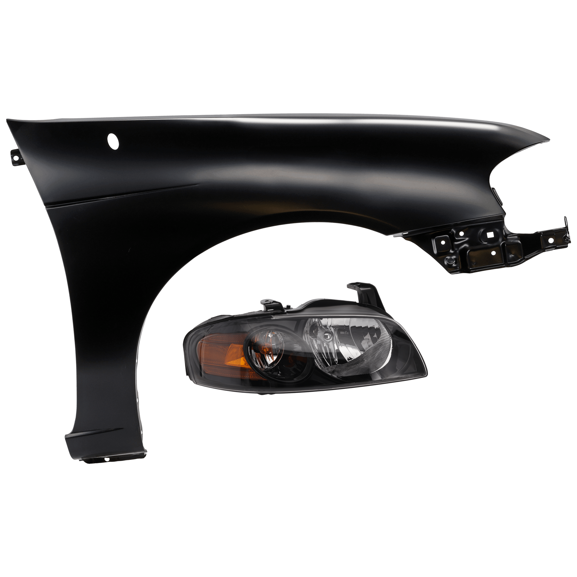 AM SENTRA 04-06 HEAD LAMP RH 2 pc Kit Assembly Halogen with Fender SKU KIT 071126-169 Partslink NI2503153 NI1241168 OEM 260106Z825 F31005M030