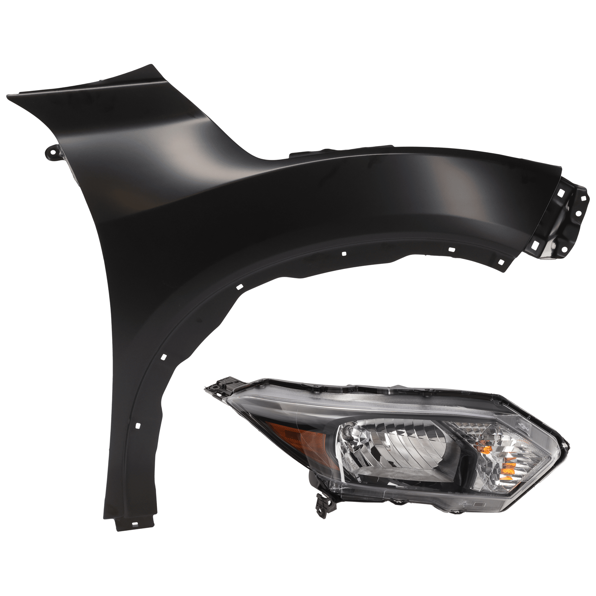 AM HR V 16-18 HEAD LAMP RH 2 pc Kit Assembly Halogen with Fender SKU KIT 071126-171 Partslink HO2503171 HO1241190 OEM 33100T7SA01-60211T7WA90ZZ