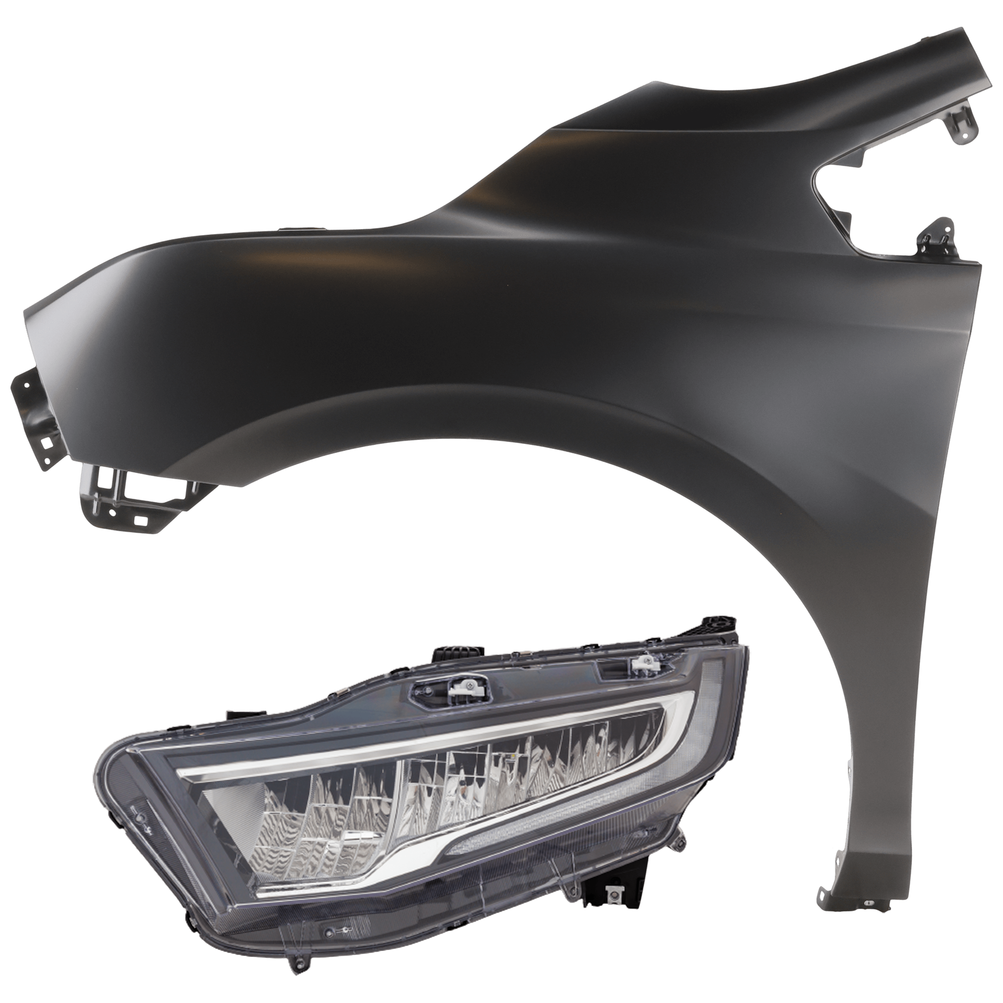 AM ODYSSEY 21-24 HEAD LAMP LH 2 pc Kit Assembly LED with Fender SKU KIT 071126-234 Partslink HO2502203 HO1240194 OEM 33150THRA31-60261THR305ZZ