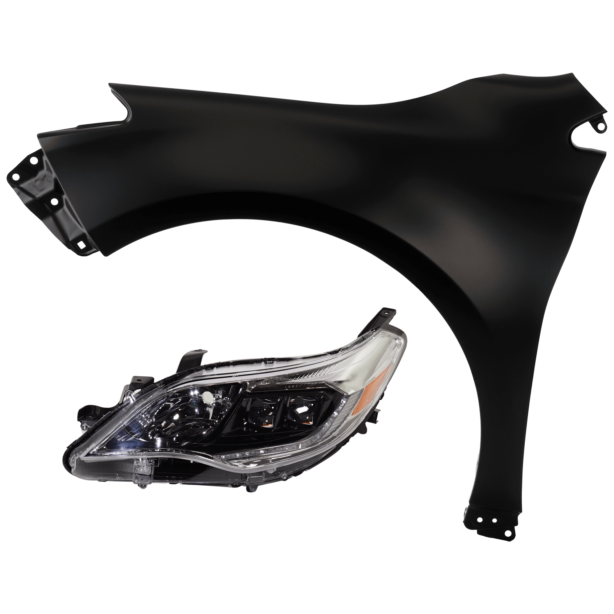 AM AVALON 13-15 HEAD LAMP LH 2 pc Kit Lens and Housing HID Xenon with Fender CAPA SKU KIT 071126-236 Partslink TO2518148C TO1240246C OEM 8118507130-5381207080