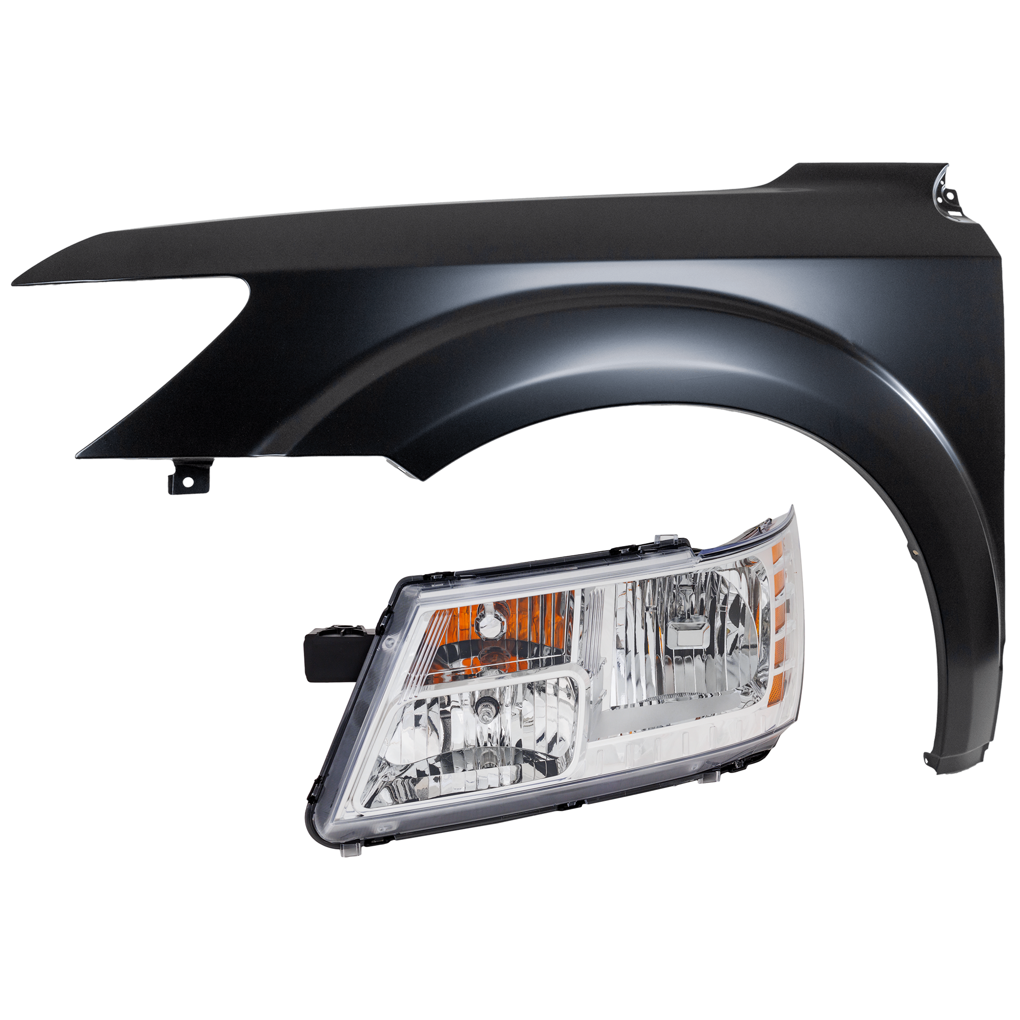 AM JOURNEY 09-20 HEAD LAMP LH 2 pc Kit Assembly Halogen with Fender CAPA SKU KIT 071126-239 Partslink CH1240270C OEM 5116289AD PFM 5116289AB PFM 50