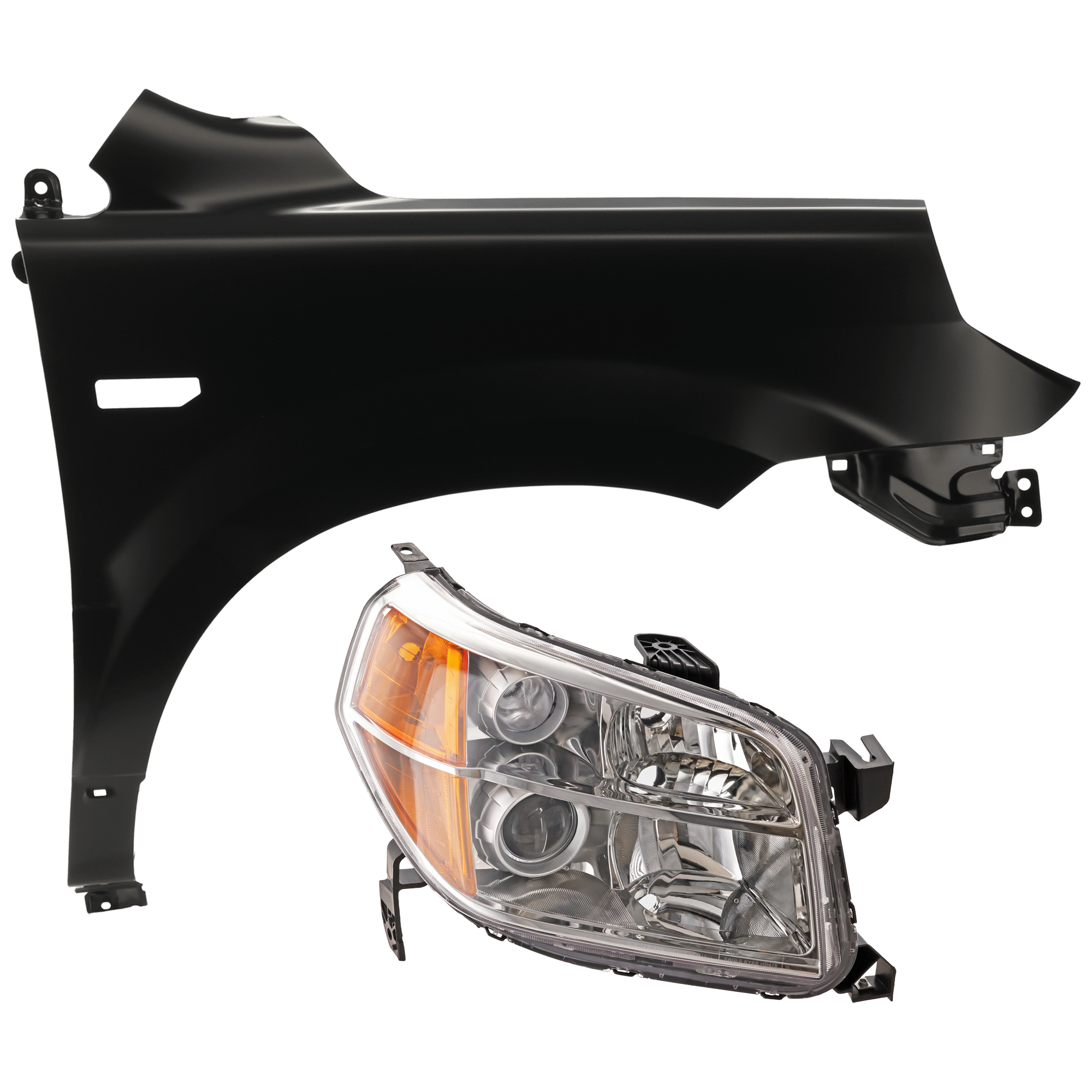 AM PILOT 06-08 HEAD LAMP RH 2 pc Kit Lens and Housing Halogen with Fender SKU KIT 071126-240 Partslink HO2519110 HO1241170 OEM 33101S9VA11-60211S9VA80ZZ