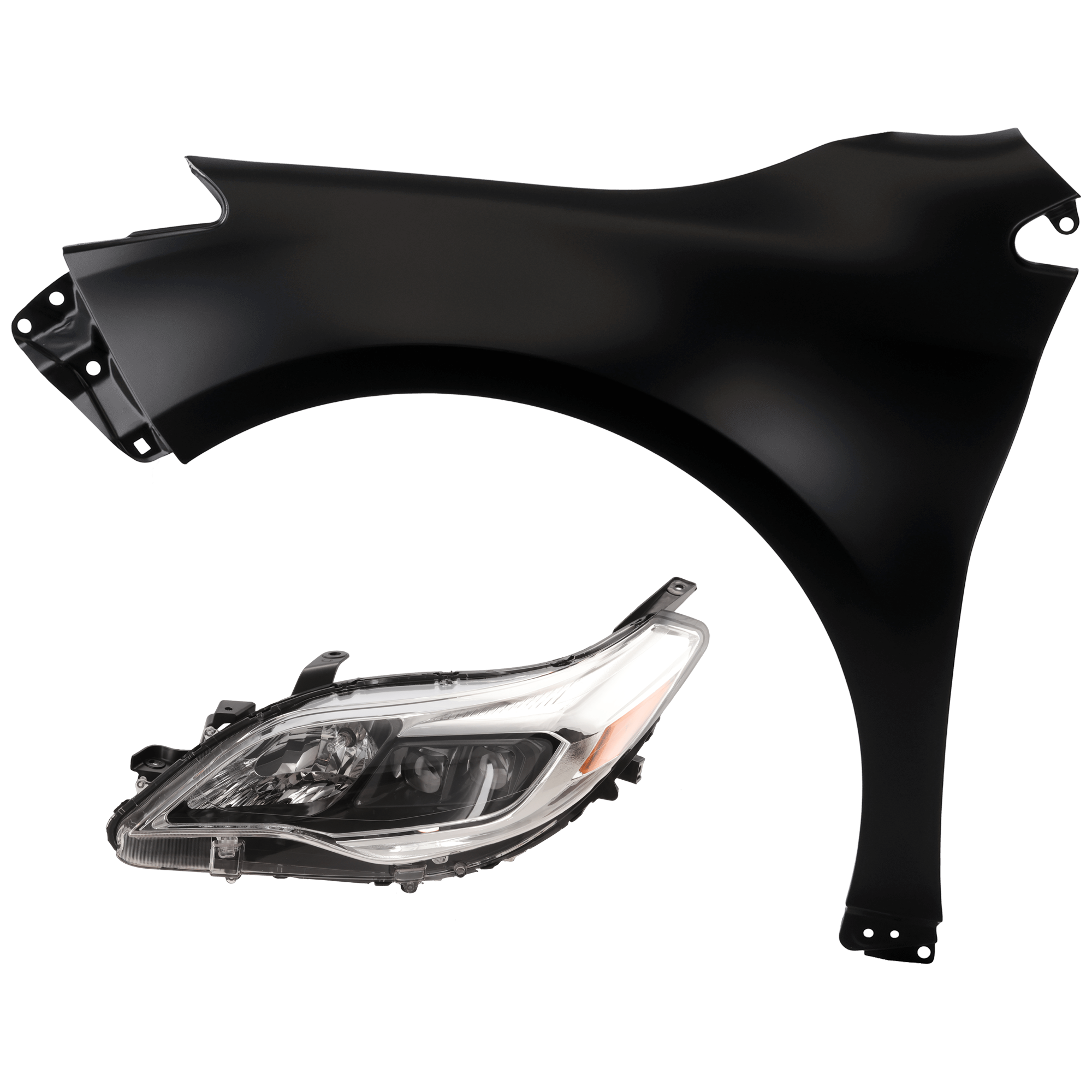 AM AVALON 13-15 HEAD LAMP LH 2 pc Kit Assembly Halogen with Fender SKU KIT 071126-263 Partslink TO2502215 TO1240246 OEM 8115007121-5381207080