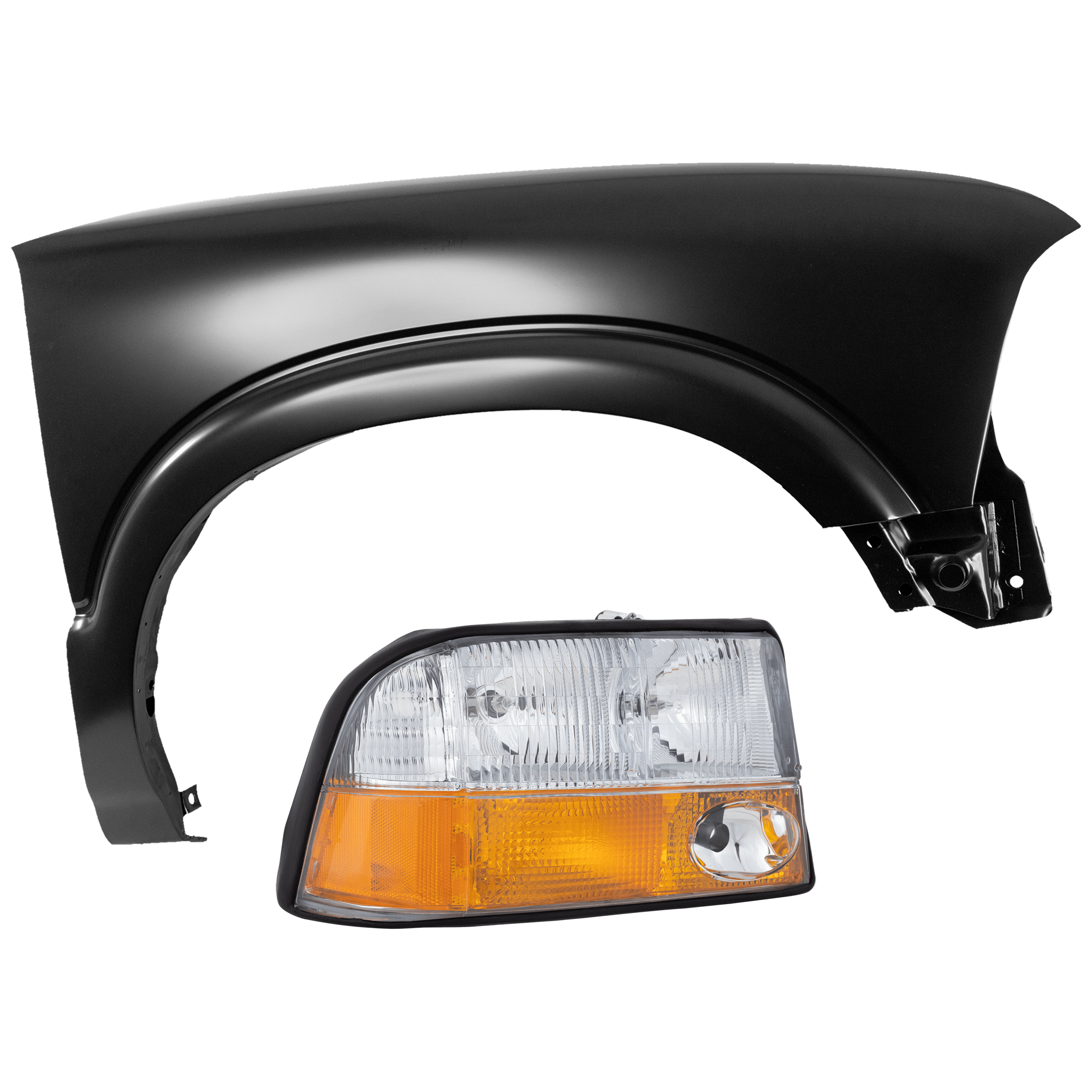AM JIMMY 98-05 SONOMA 98-04 HEAD LAMP RH 2 pc Kit Assembly Halogen with Fender SKU KIT 071126-269 Partslink GM2503173 GM1241195 OEM 16526226-12472736