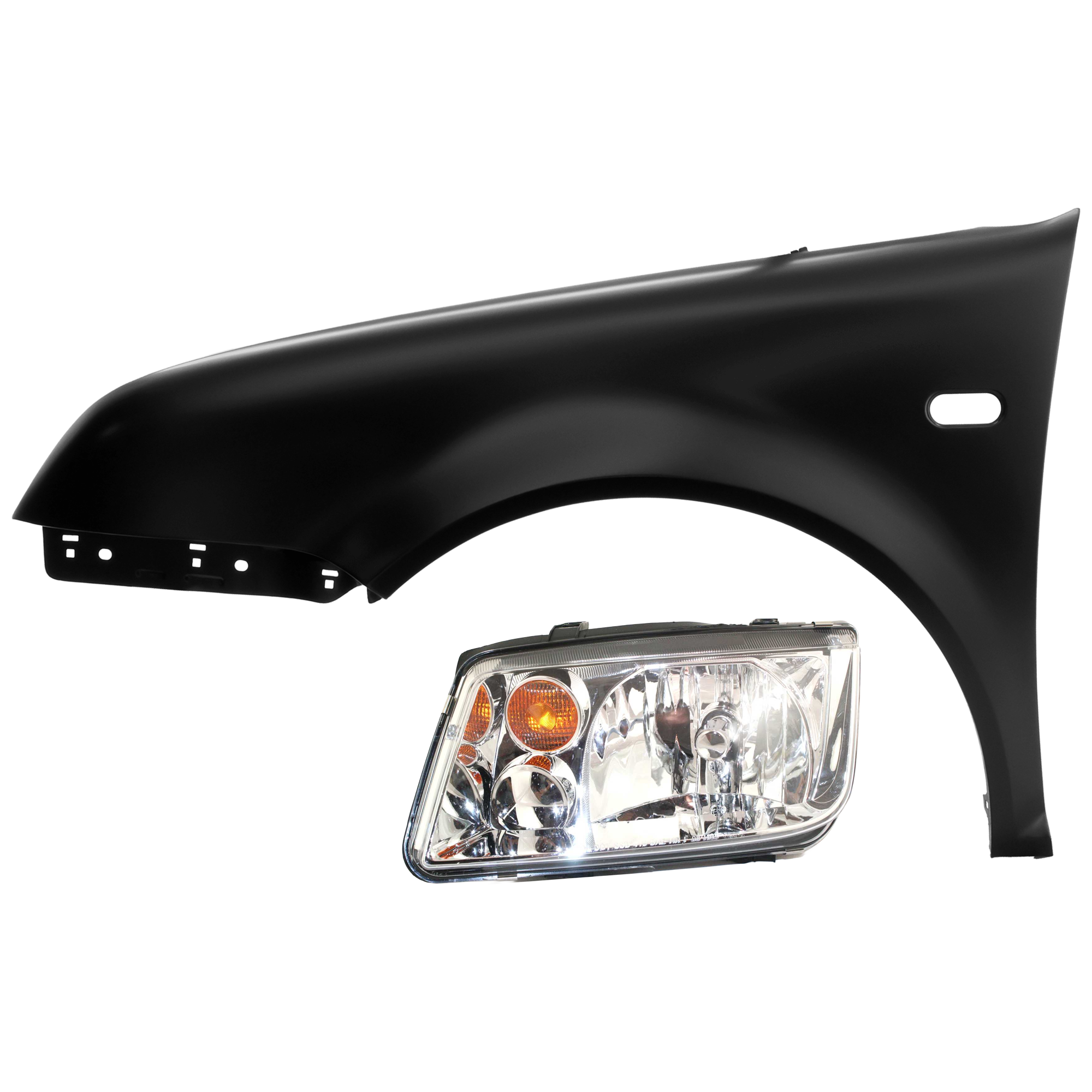 AM JETTA 02-05 HEAD LAMP LH 2 pc Kit Assembly Halogen with Fender SKU KIT 071126-273 Partslink VW1240129 VW1240130 OEM 1J5941017BJ PFM 1J5821021