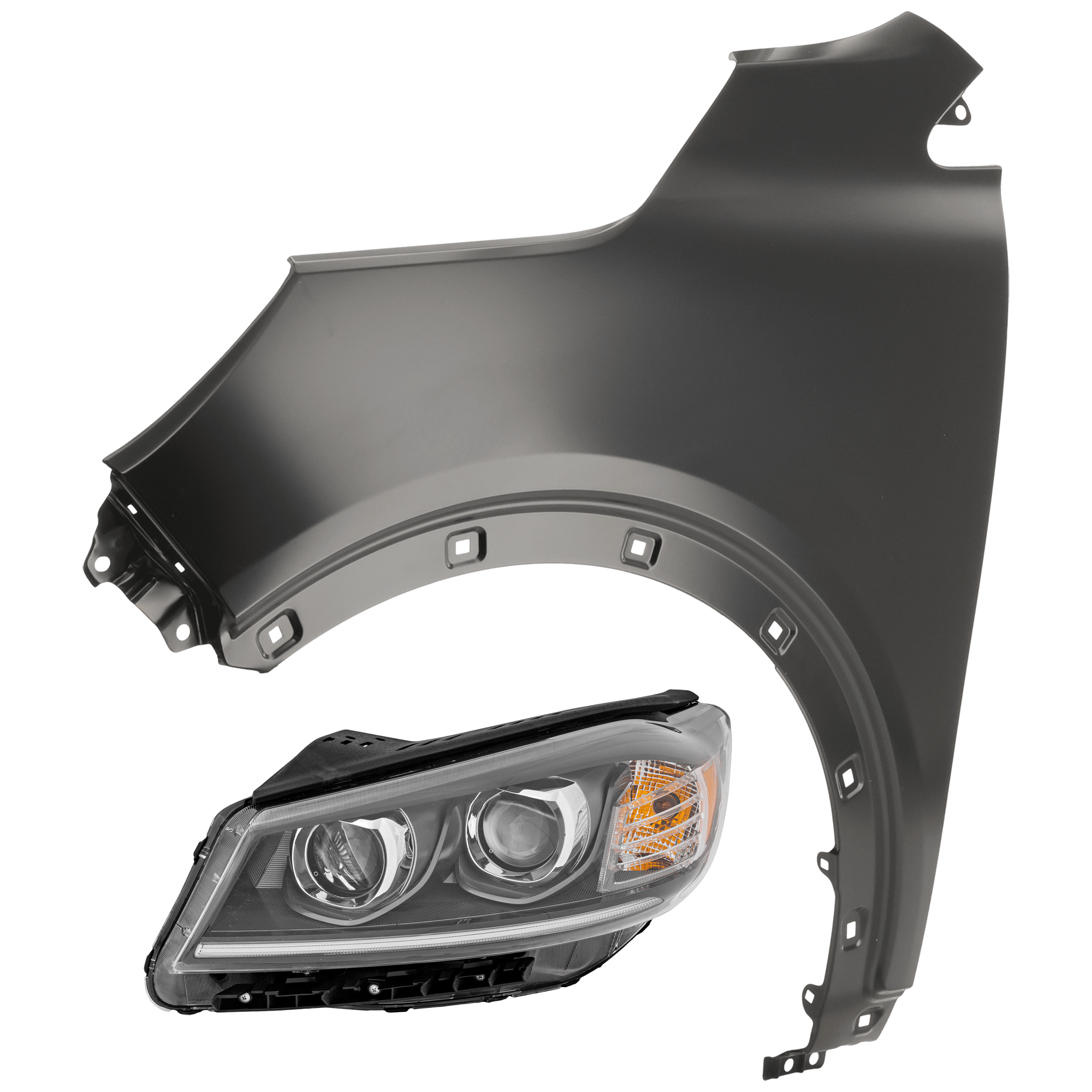 AM SORENTO 19-20 HEAD LAMP LH 2 pc Kit Assembly Halogen with Fender SKU KIT 071126-277 Partslink KI2502229 KI1240146 OEM 92101C6500-66311C6000