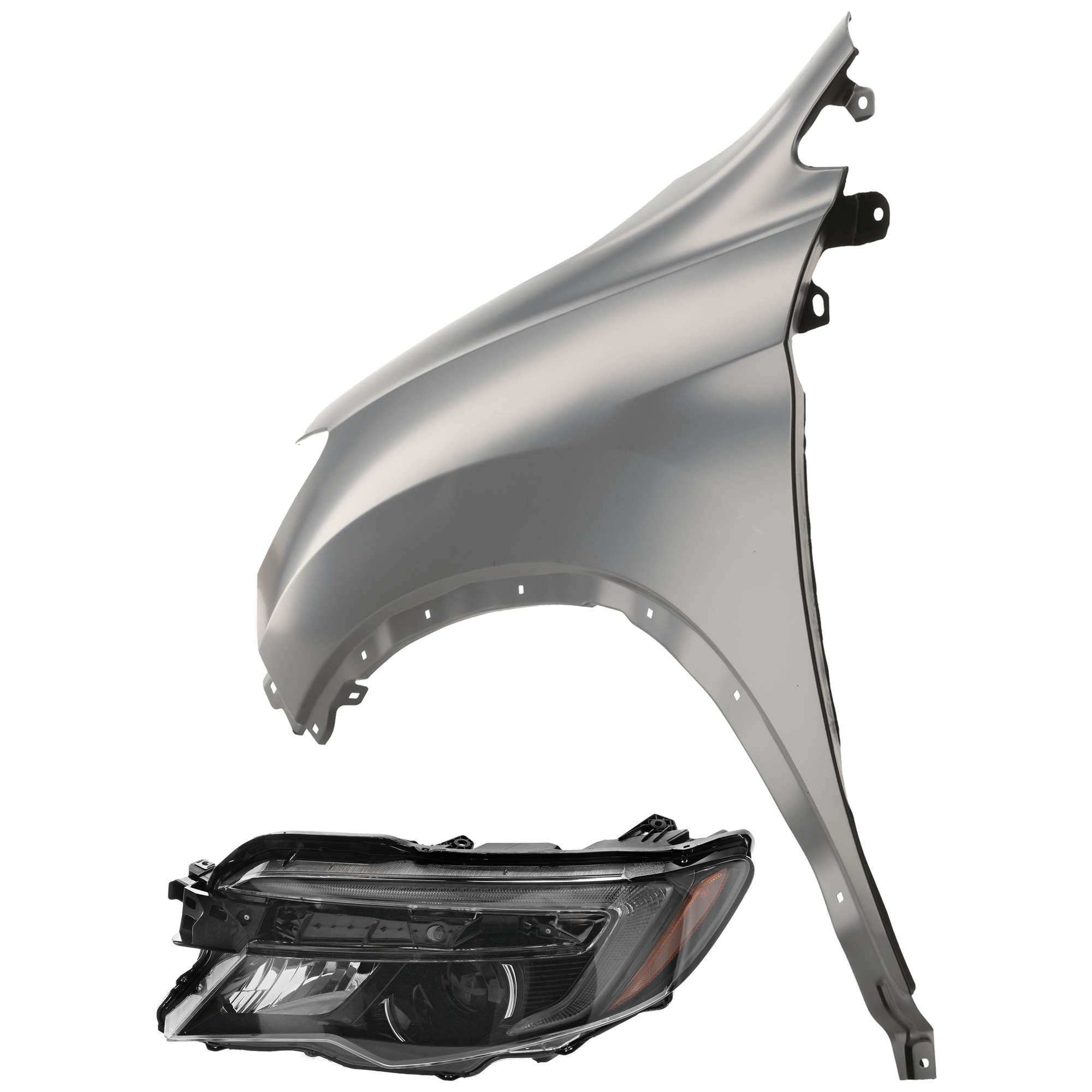 AM PASSPORT 19-21 PILOT 16-18 HEAD LAMP LH 2 pc Kit Assembly LED with Fender CAPA SKU KIT 071126-306 Partslink HO2502172C HO1240191C OEM 33150TG7A21-60261TG7A90ZZ