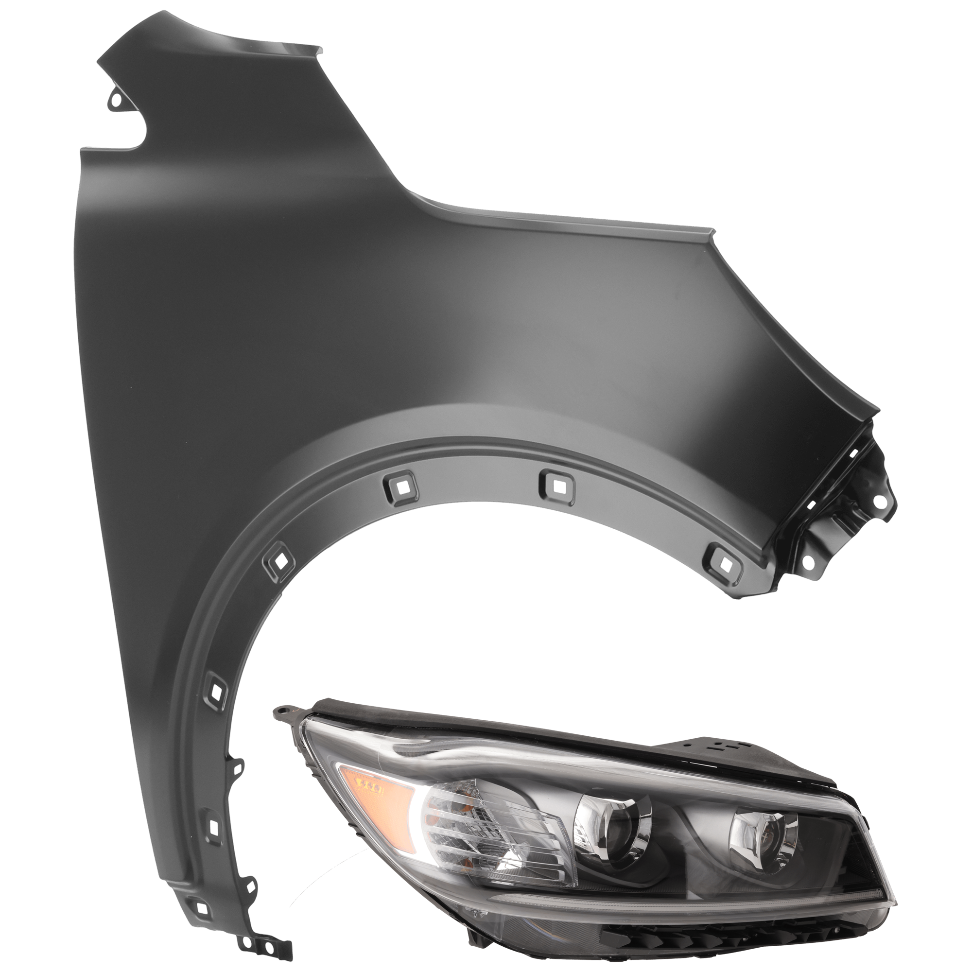 AM SORENTO 19-20 HEAD LAMP RH 2 pc Kit Assembly Halogen with Fender SKU KIT 071126-336 Partslink KI2503229 KI1241146 OEM 92102C6500-66321C6000