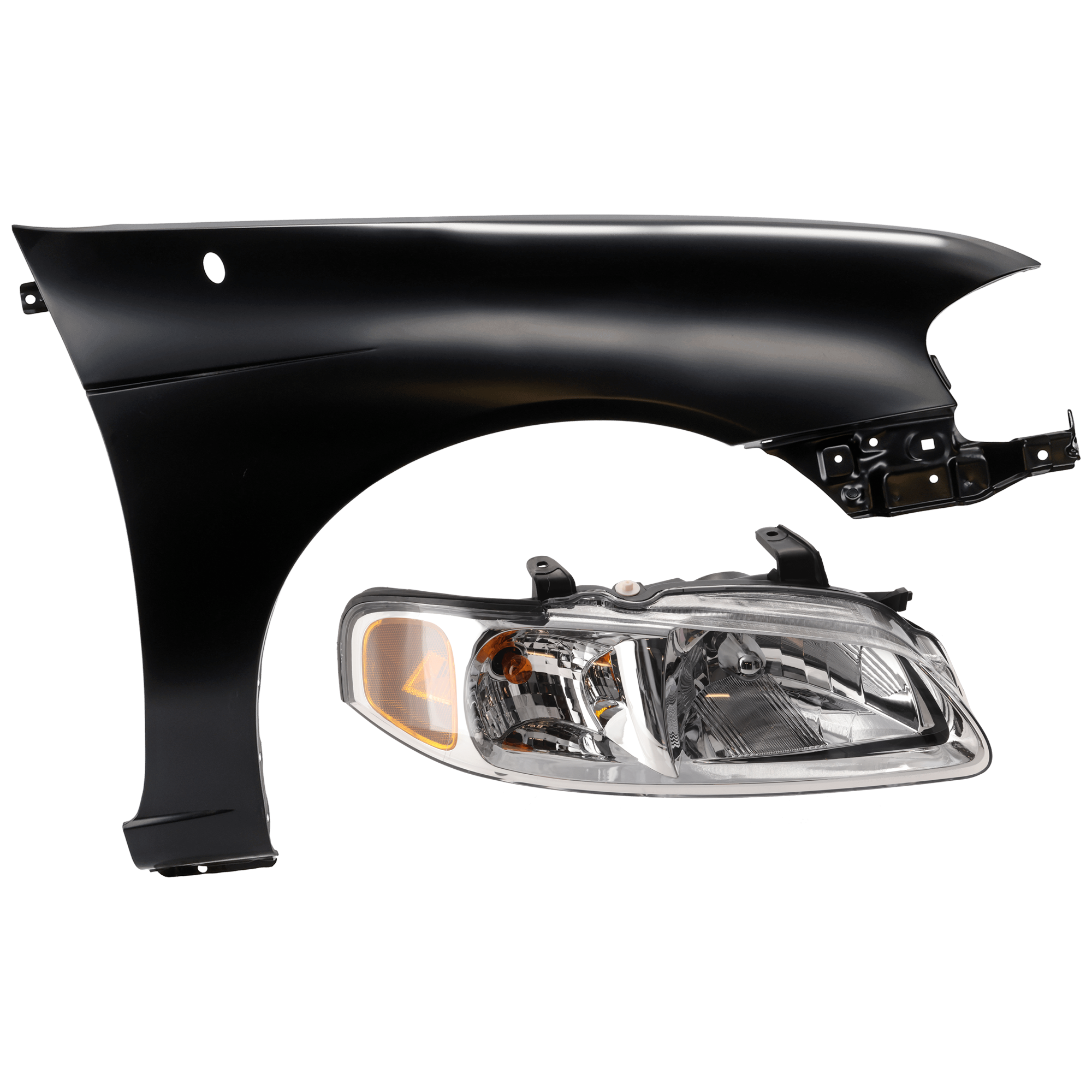 AM SENTRA 02-03 HEAD LAMP RH 2 pc Kit Assembly Halogen with Fender SKU KIT 071126-33 Partslink NI2503149 NI1241168 OEM B60104Z300 F31005M030